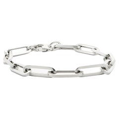 Pulsera de eslabones clip de oro blanco de 14 quilates