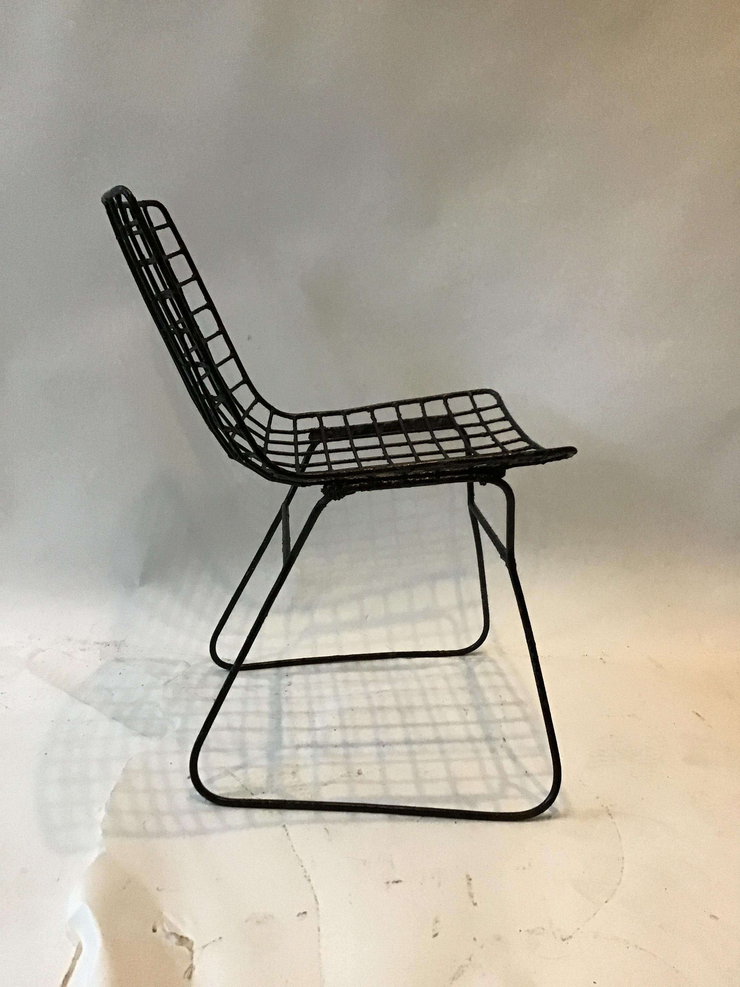 Iron 4 Knoll Style 1960s Side Chairs For Sale