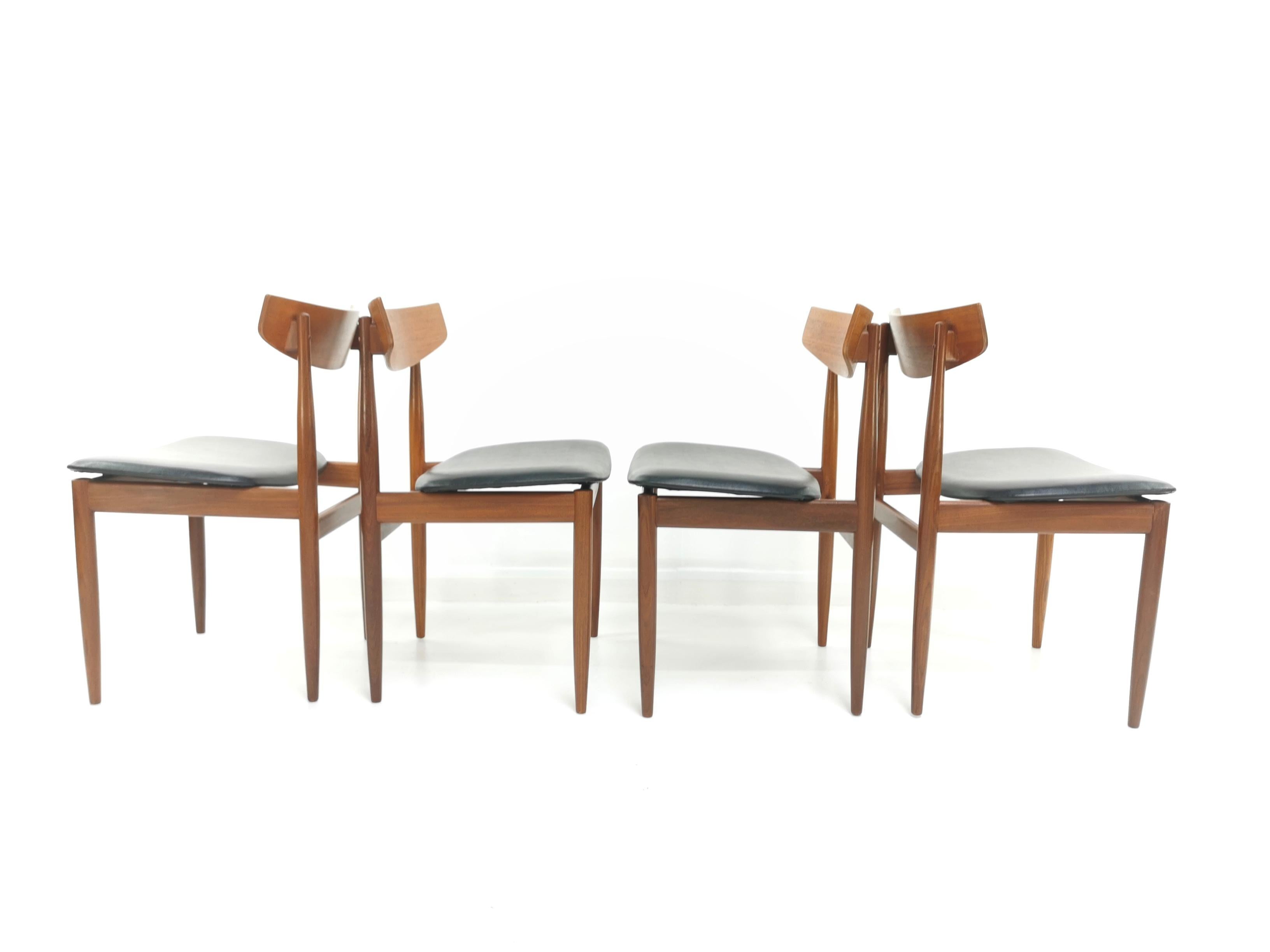 20th Century 4 Kofod Larsen Teak G Plan Danish Dining Chairs 1960s Vintage Midcentury Se