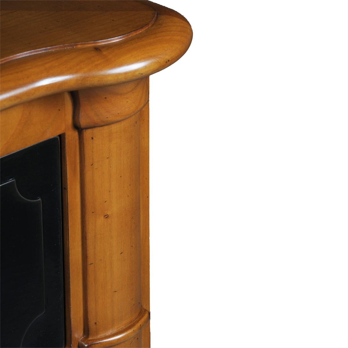 Brass 4-lacquered drawer French Chiffonier in solid cherry wood For Sale
