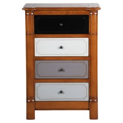 Chiffoniera francese a 4 cassetti laccati in legno massiccio di ciliegio
