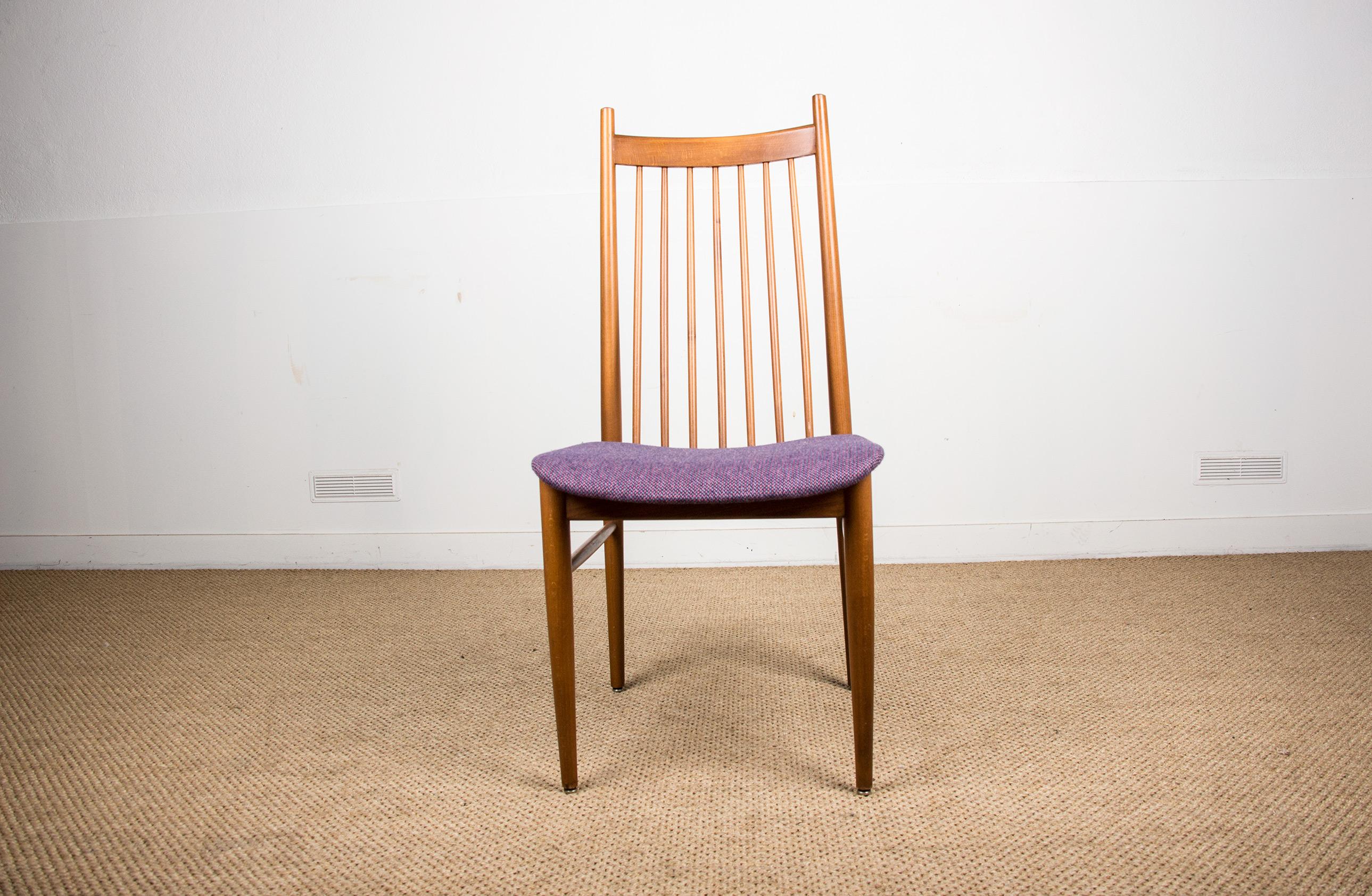Beautiful Scandinavian chairs. Very comfortable high backs. These pieces of furniture, purchased in the 1960s from Roche et Bobois, exude elegance and sophistication. They are very similar to Arne Vodder's 422 model. Original Kvadrat