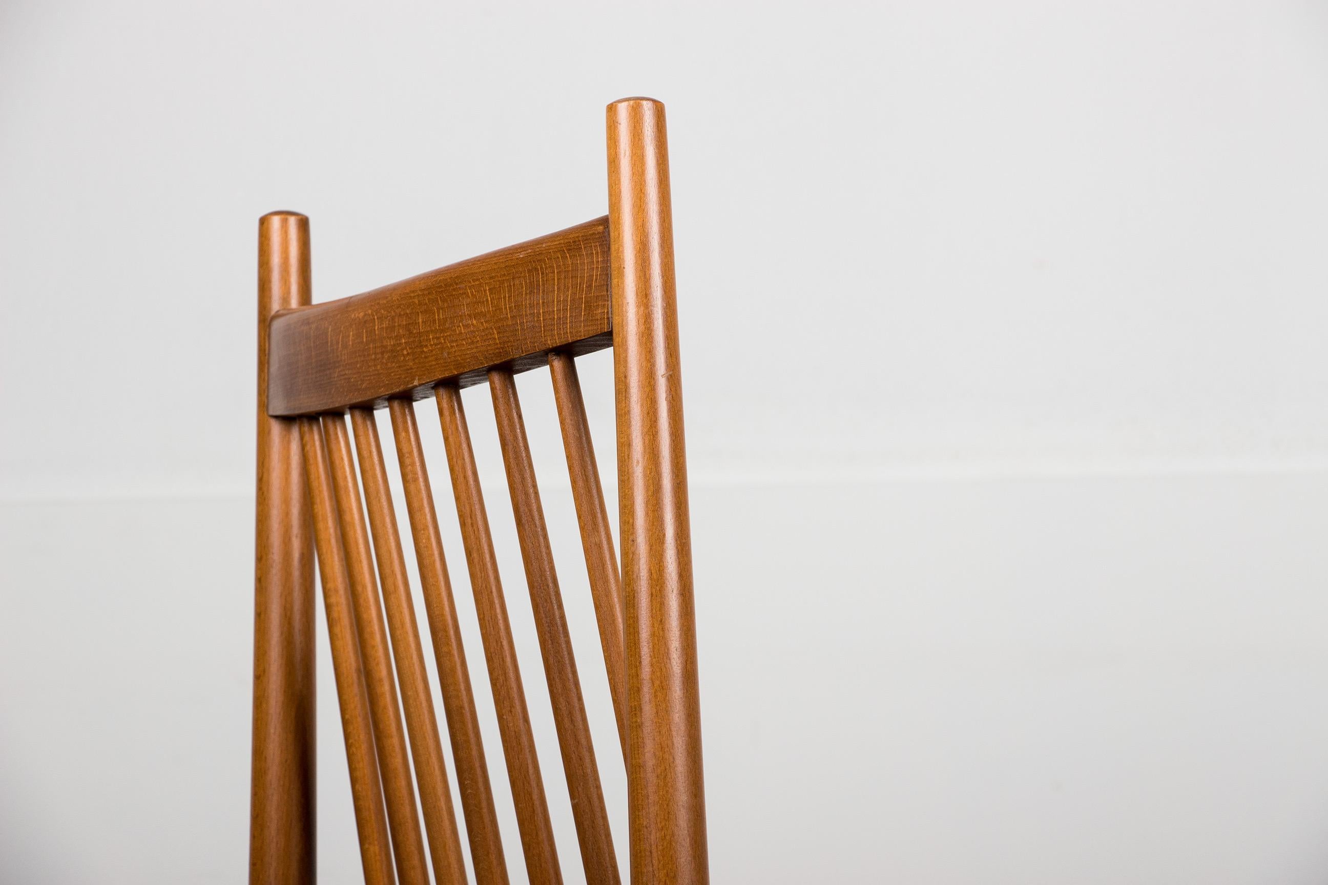 4 large Danish dining chairs in teak and fabric in the style of Arne Vodder 1960 For Sale 2