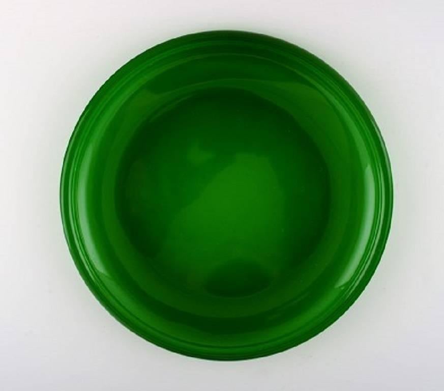Four large plates in green art glass, Josef Frank.
Reijmyre / Gullaskruf.
In very good condition.
Measures: 25.5 cm.
