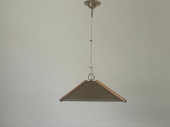 4 Leaves Wood Lines and Metal Body Pendant Lamp, 1960s, Italy
