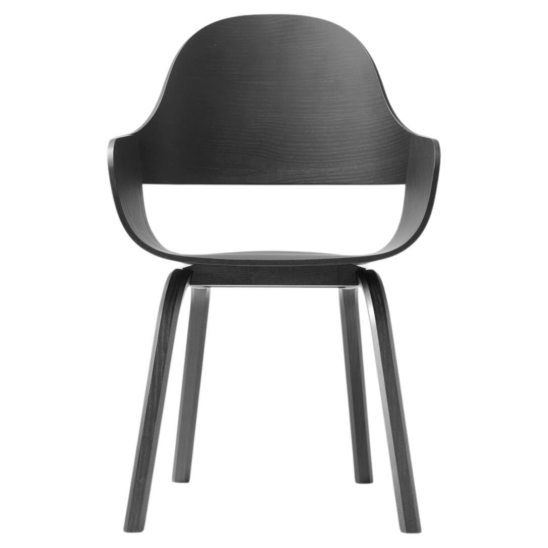 Office chair model "Showtime" by Jaime Hayon, all black stained wood wooden legs For Sale