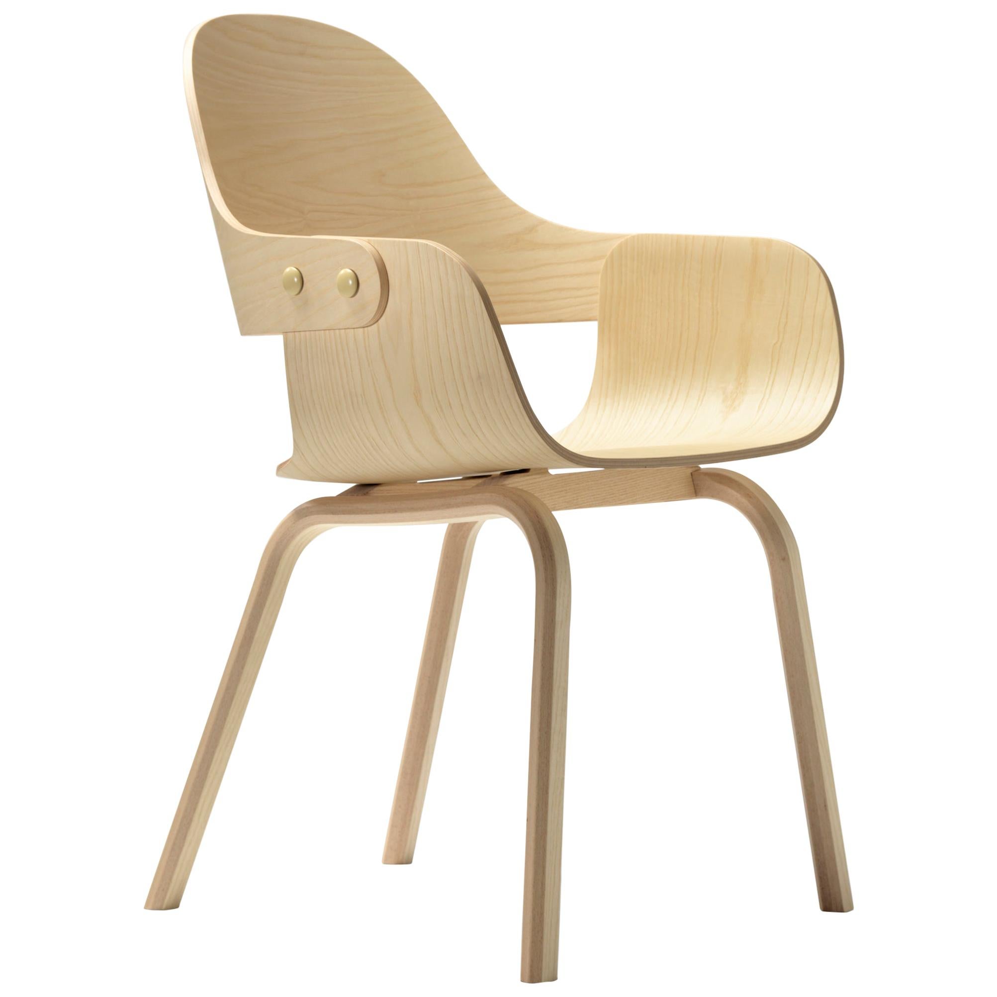 Chaise nue Showtime de Jaime Hayon Chaise de bureau ou de salle à manger erganomique en bois de frêne 