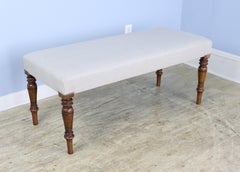 4 Legged Upholstered Mahogany Bench -B