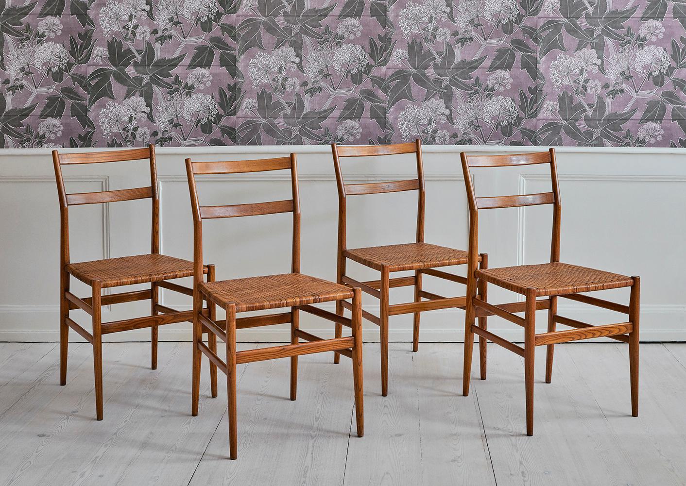Beautiful original 'Leggera' dining chair by Gio Ponti. Ashwood and cane.

Italian designer and architect Gio Ponti (1891-1979) graduated from the Politecnico di Milano, where he later became a professor. His buildings include the Littoria Tower