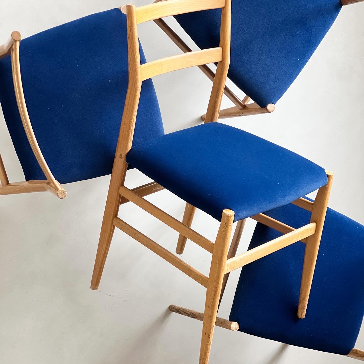 Mid-Century Modern 4 Leggera Mid Century Dining Chair by Gio Ponti for Cassina For Sale