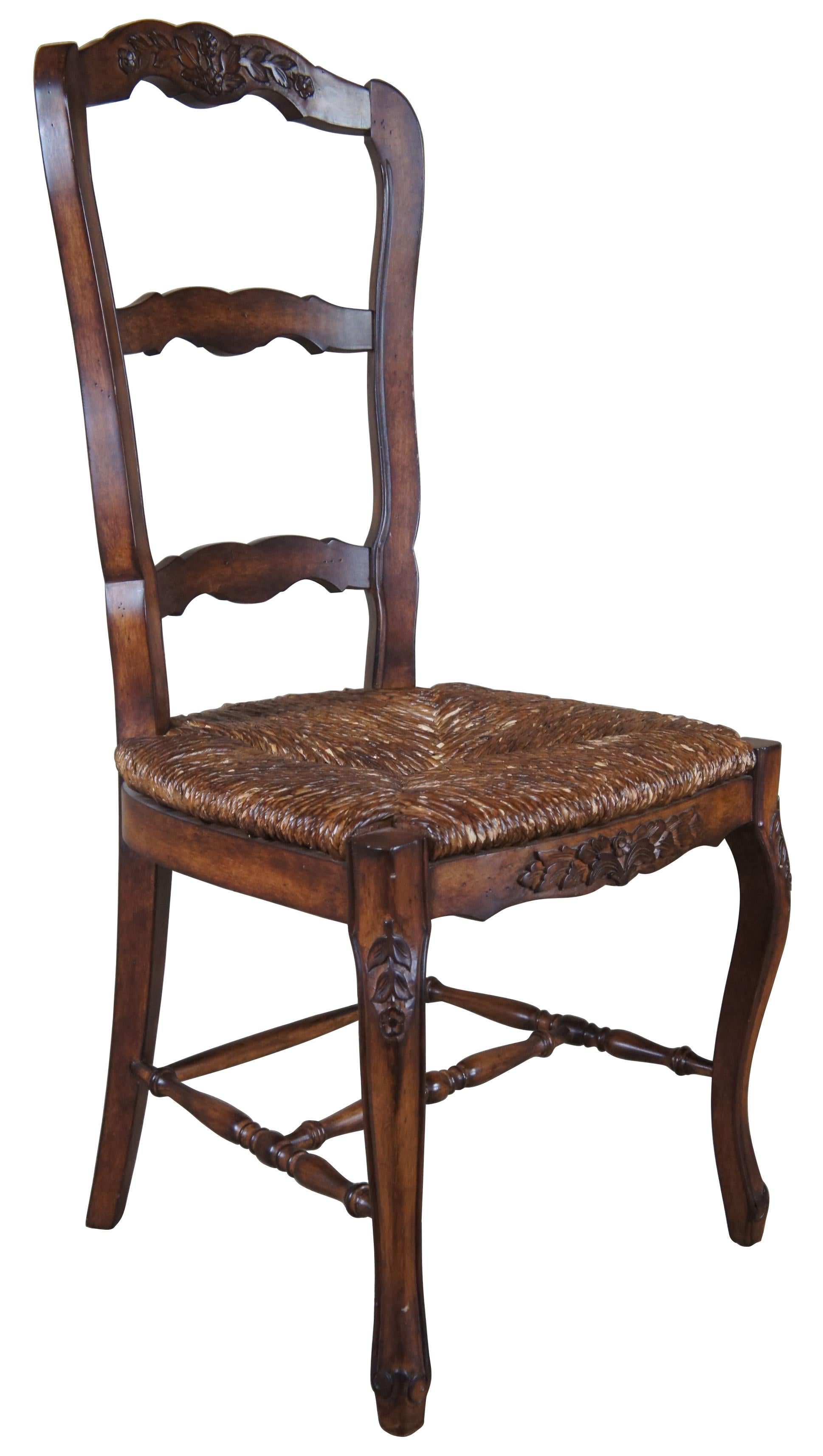 French Provincial 4 Lewis Mittman Country French Ladderback Dining Chairs Rush Seat Farmhouse