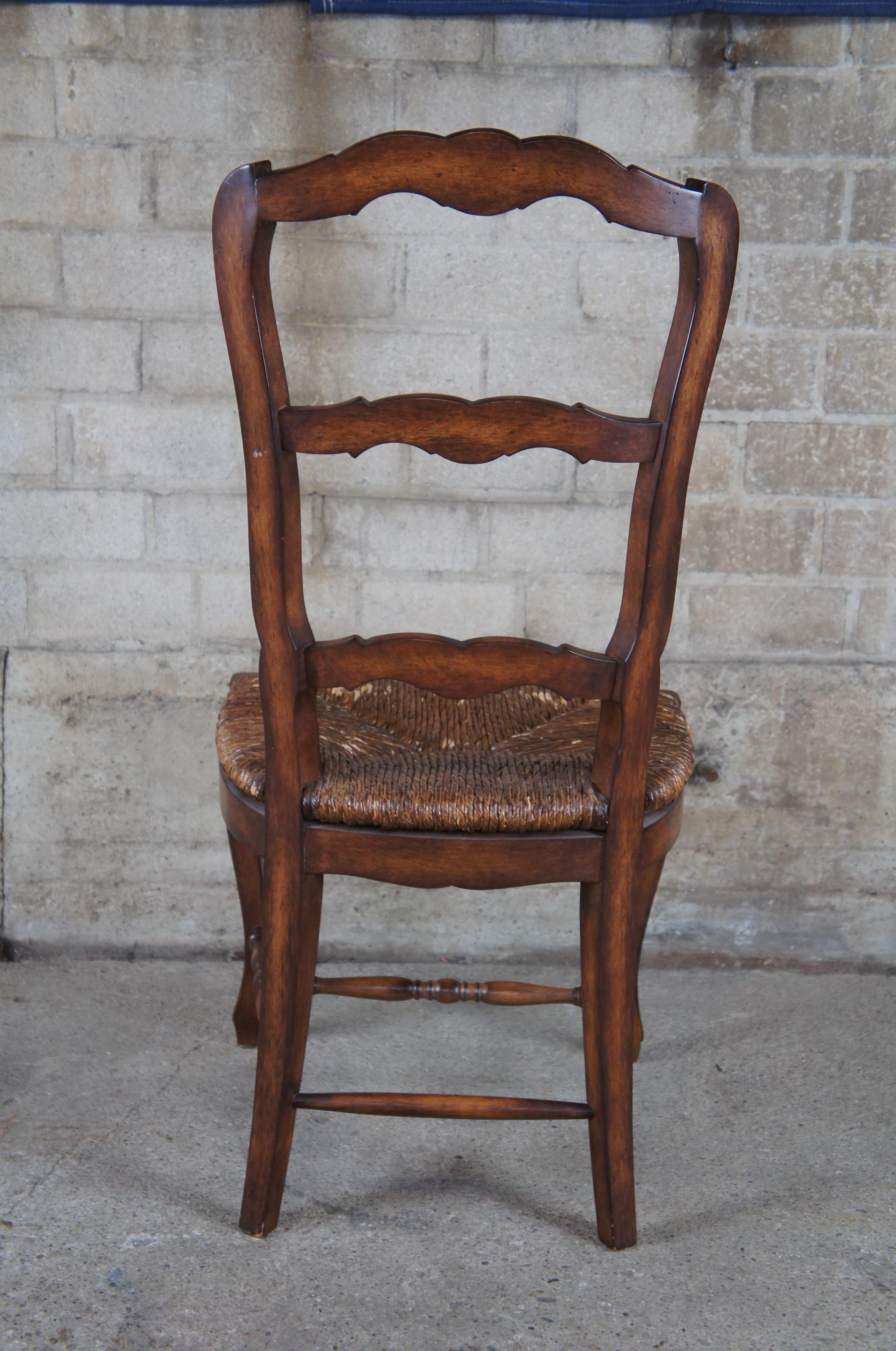 20th Century 4 Lewis Mittman Country French Ladderback Dining Chairs Rush Seat Farmhouse