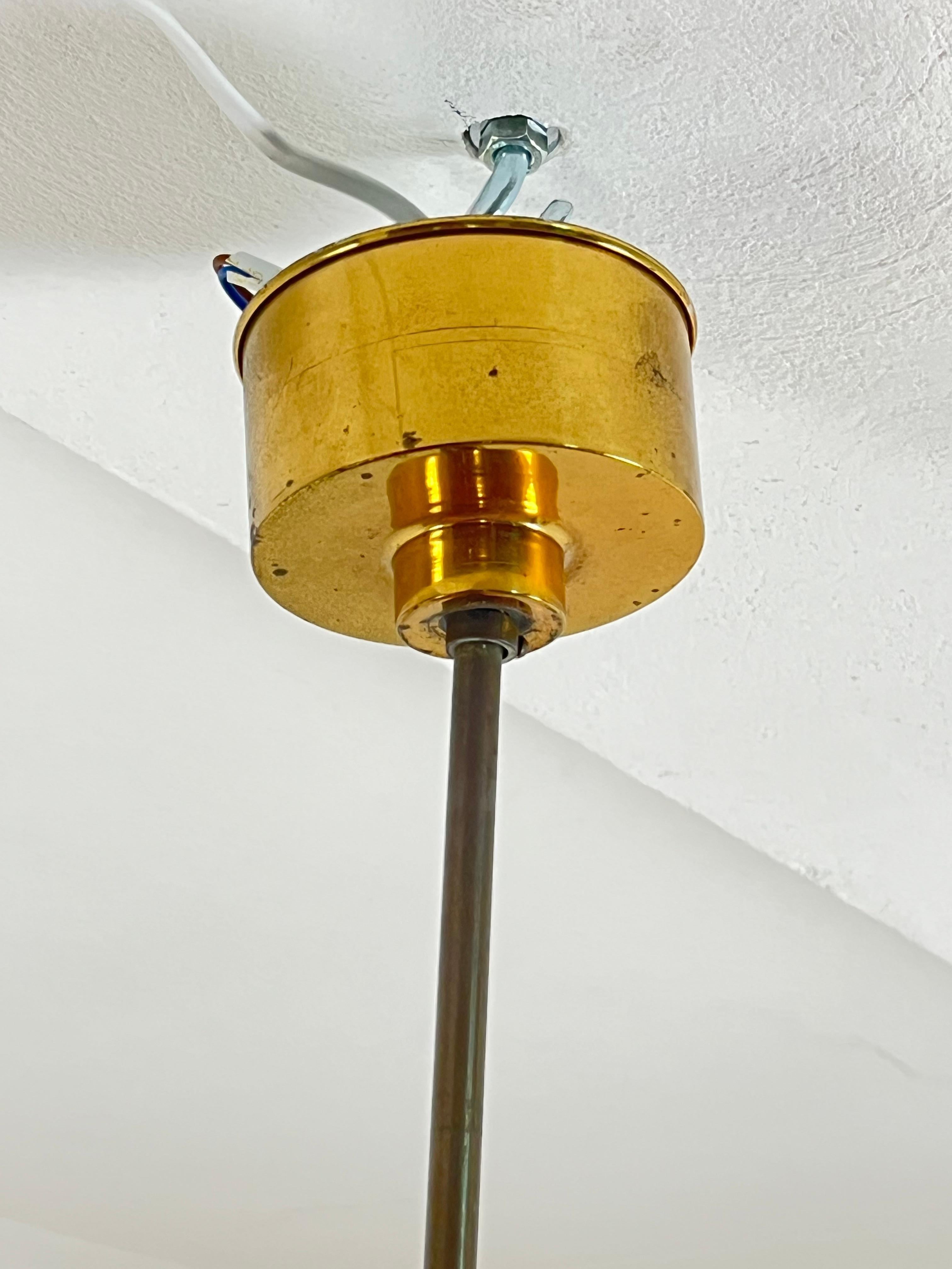 4-Light Brass And Murano Glass Chandelier By Gino Paroldo For Fontana Arte, 1960 For Sale 9