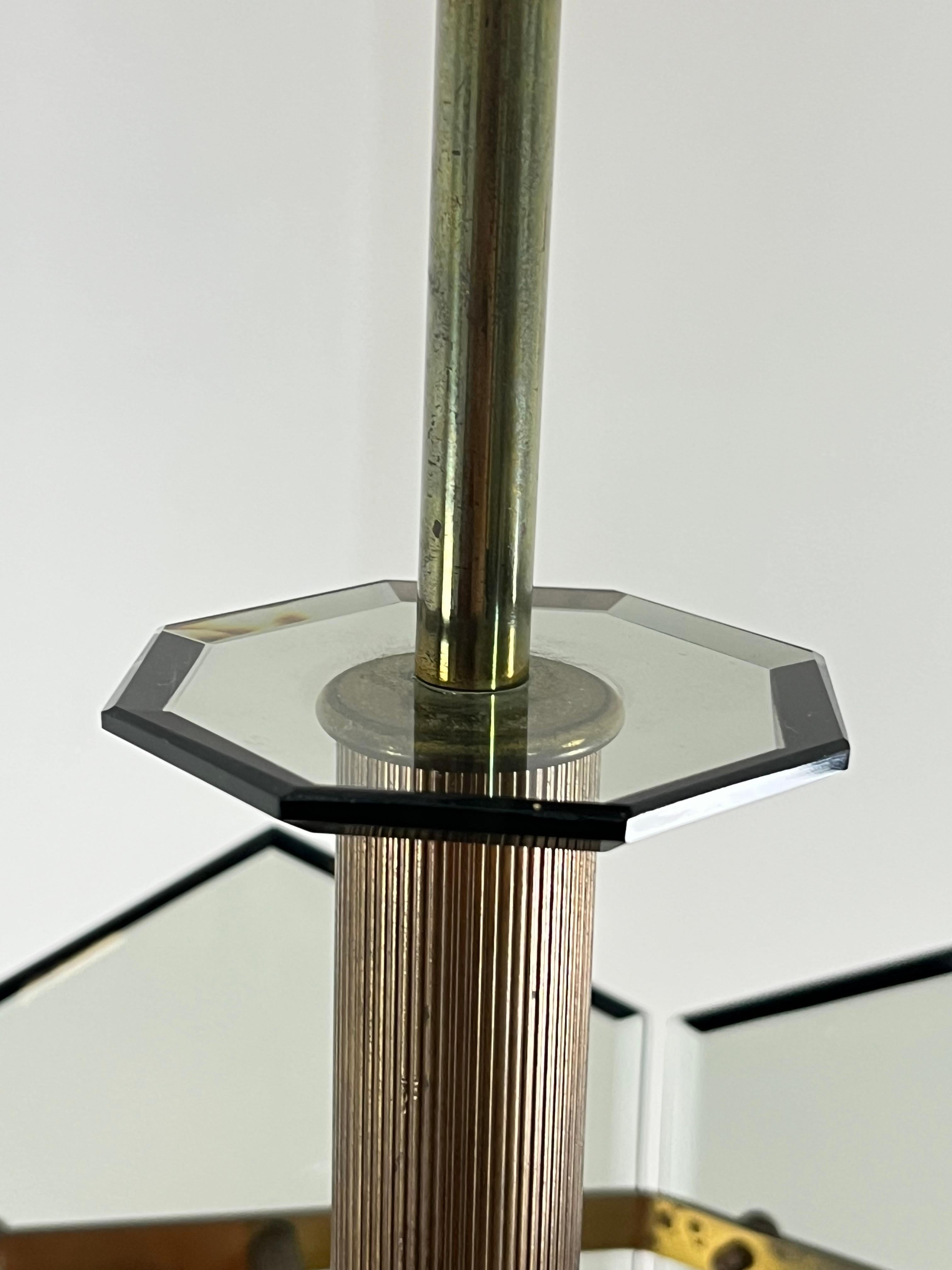 4-Light Brass And Murano Glass Chandelier By Gino Paroldo For Fontana Arte, 1960 For Sale 4