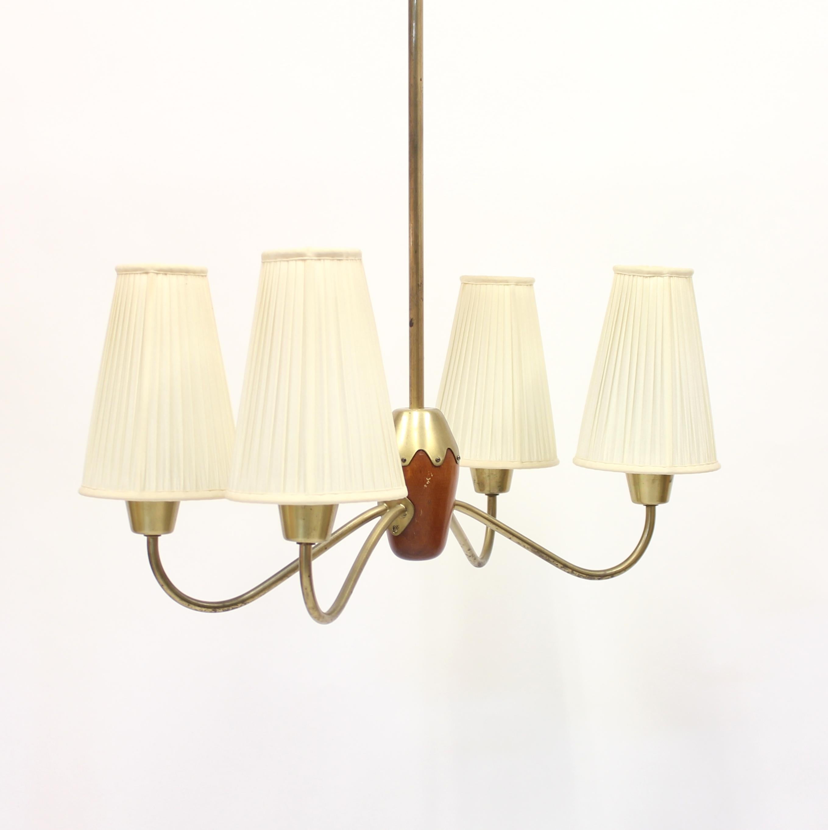 20th Century 4-Light Ceiling Lamp, Attributed to ASEA, 1950s