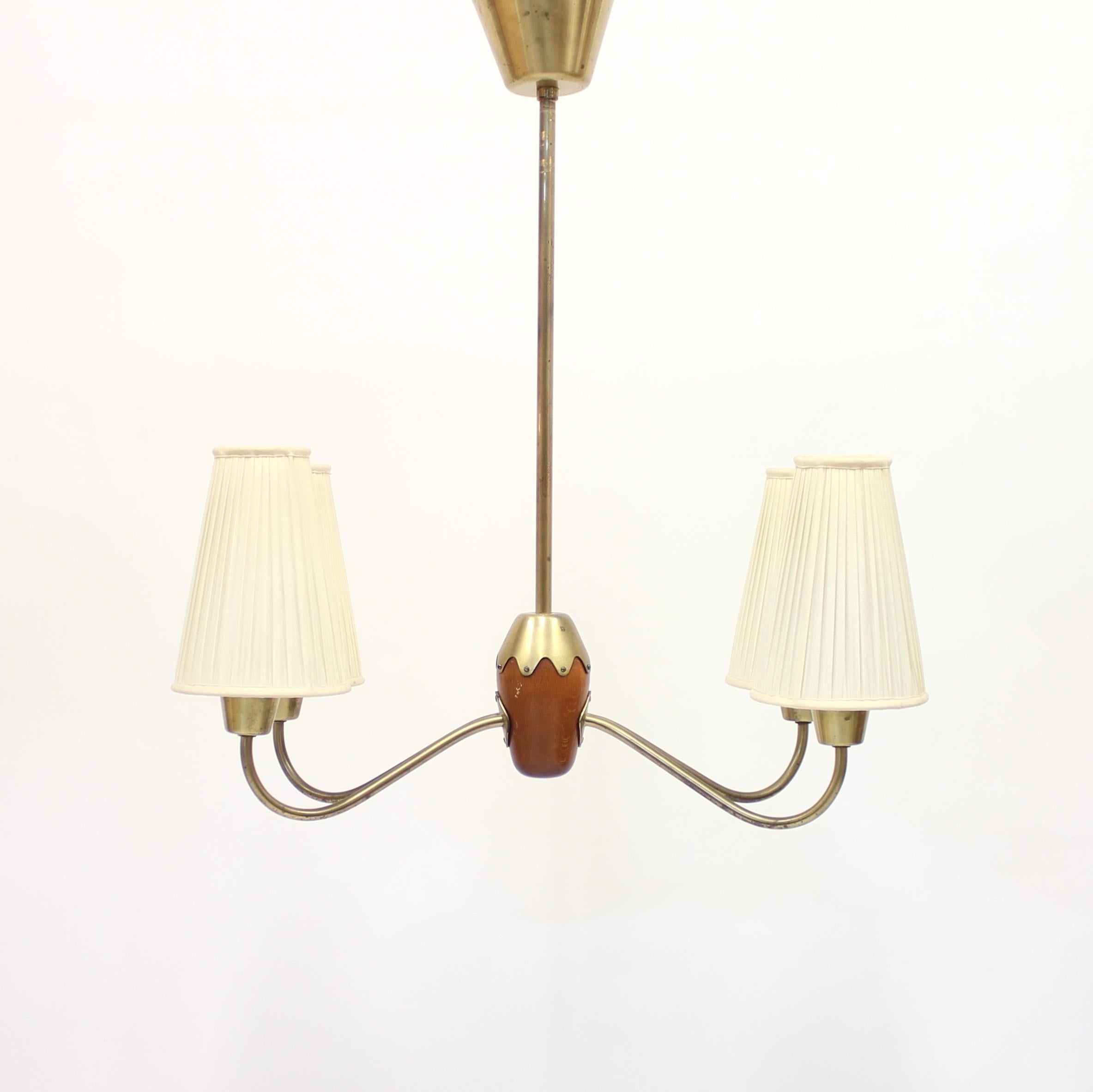 4-Light Ceiling Lamp, Attributed to ASEA, 1950s 1