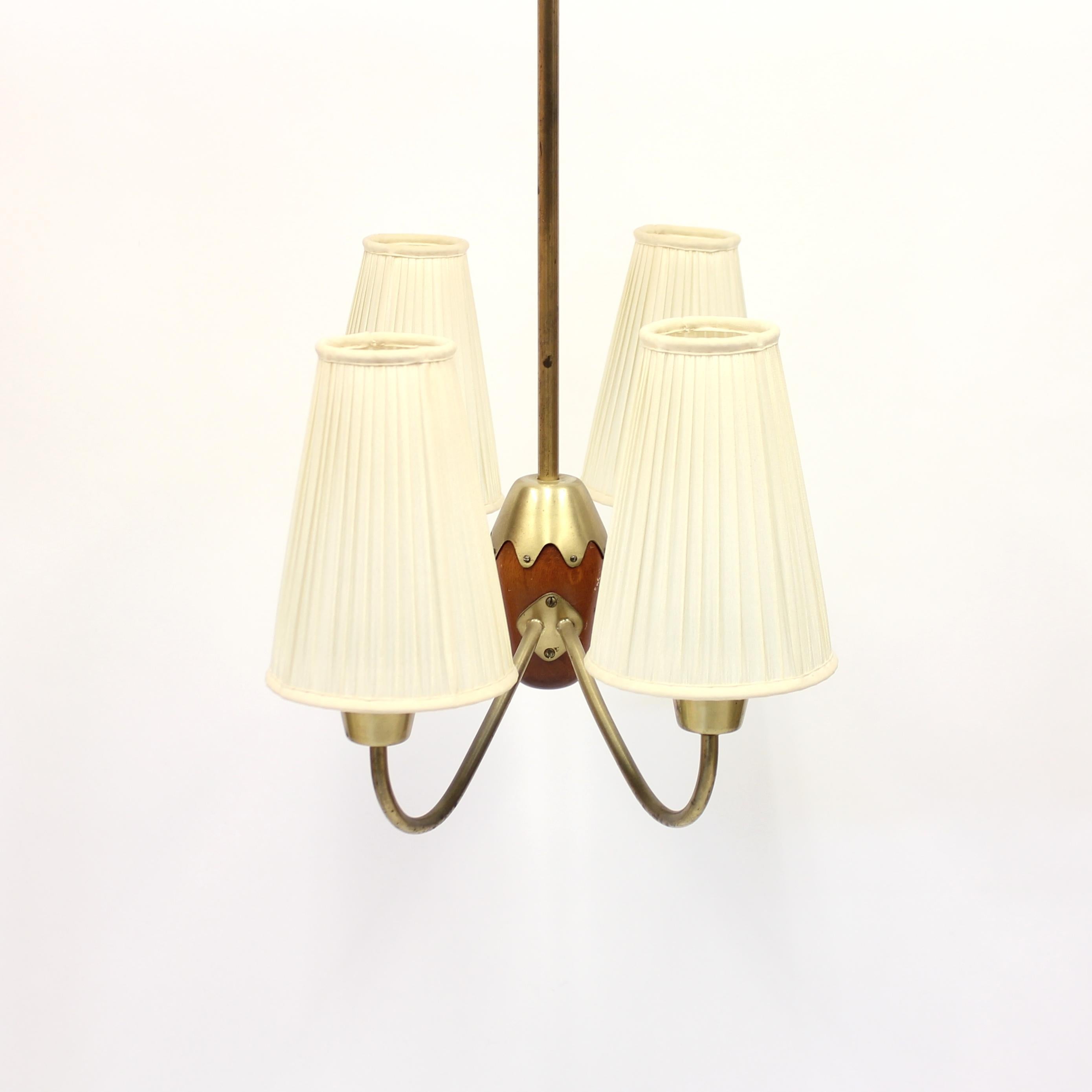 4-Light Ceiling Lamp, Attributed to ASEA, 1950s 3