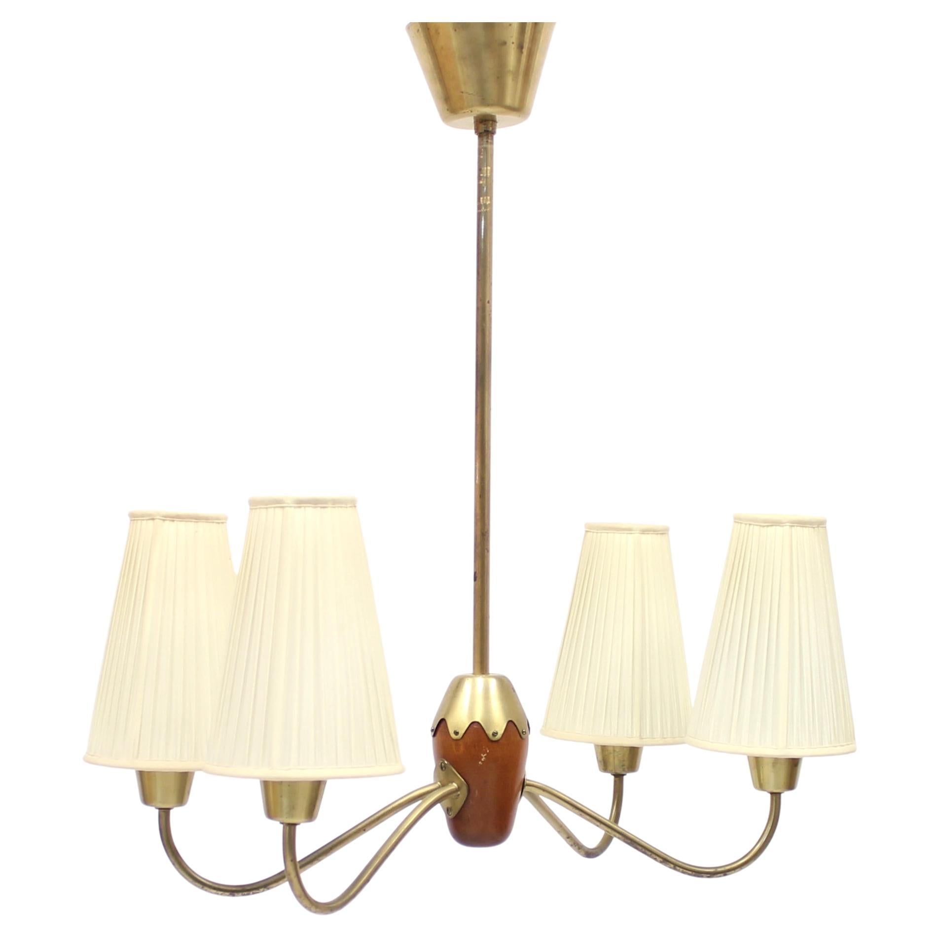 4-Light Ceiling Lamp, Attributed to ASEA, 1950s