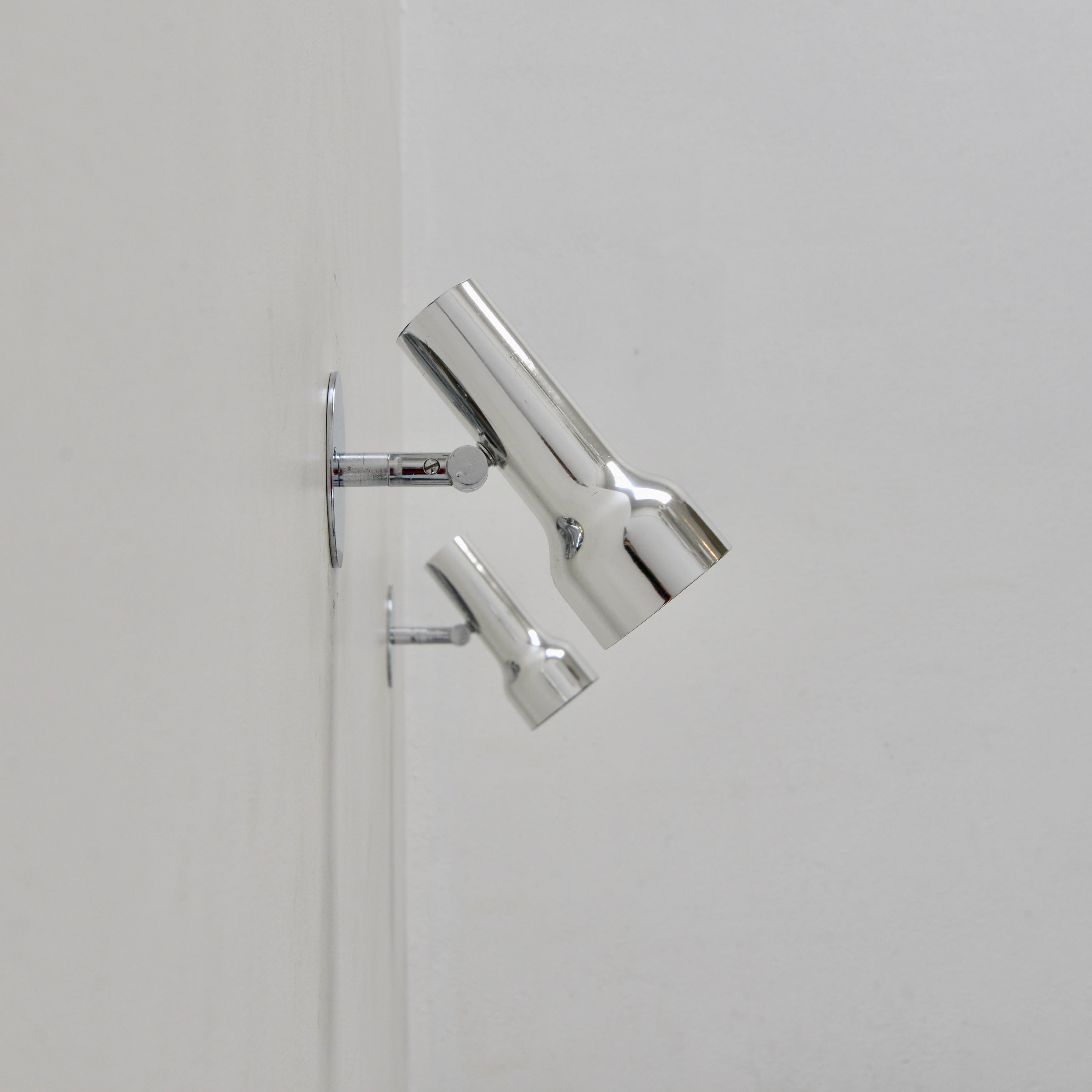 Mid-Century Modern Pair of Lightolier Chrome Sconces