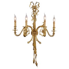 4 Lights Artistic Casting Wall Sconce in 24kt Antique Gold Finish by Modenese