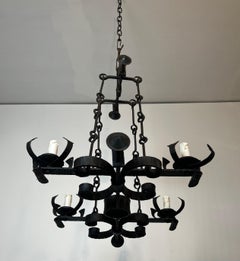 4 Lights Gothic Style Wrought Iron Chandelier
