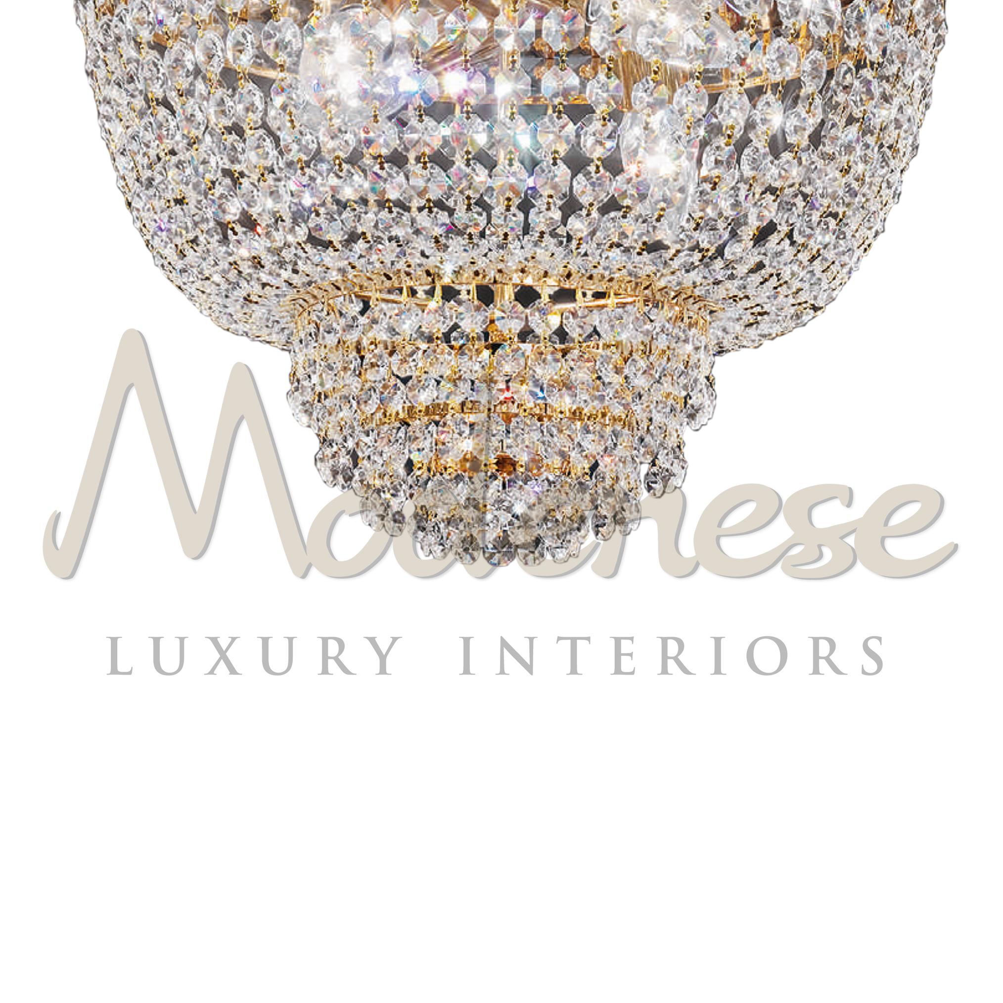 Baroque 4-Lights Handmade Masterpiece Ceiling Lamp in 24kt Gold Plate & Scholer Crystals