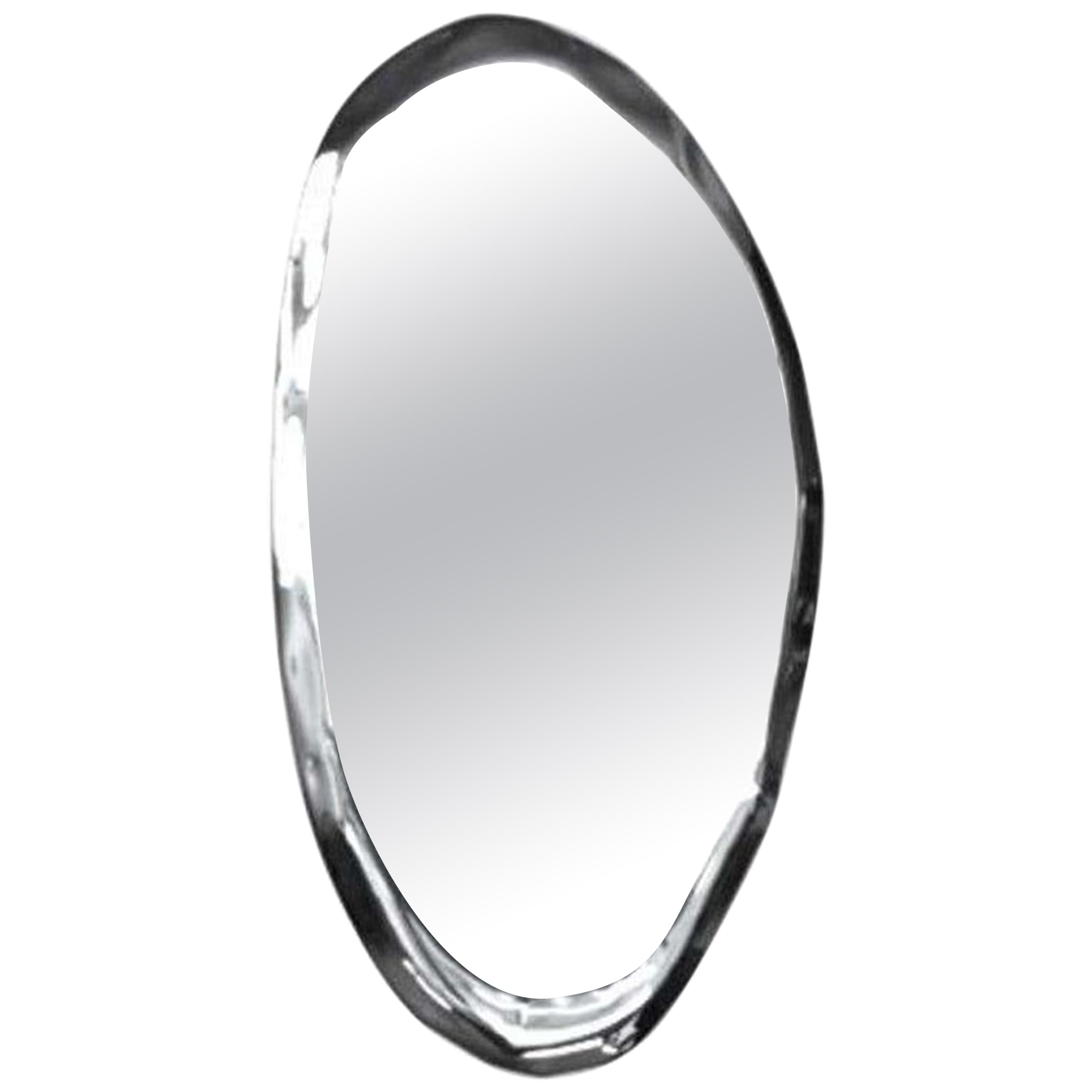 4, Limited Edition 49" Tall Polished Stainless Steel Wall Mirror For Sale