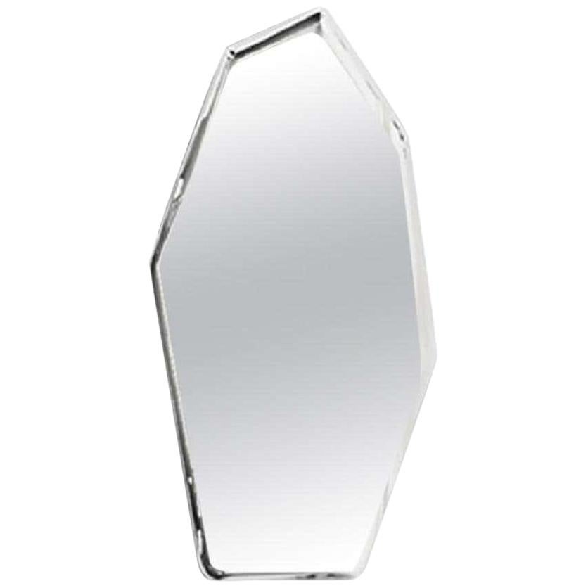 4, Limited Edition Tall Polished Stainless Steel Wall Mirror For Sale