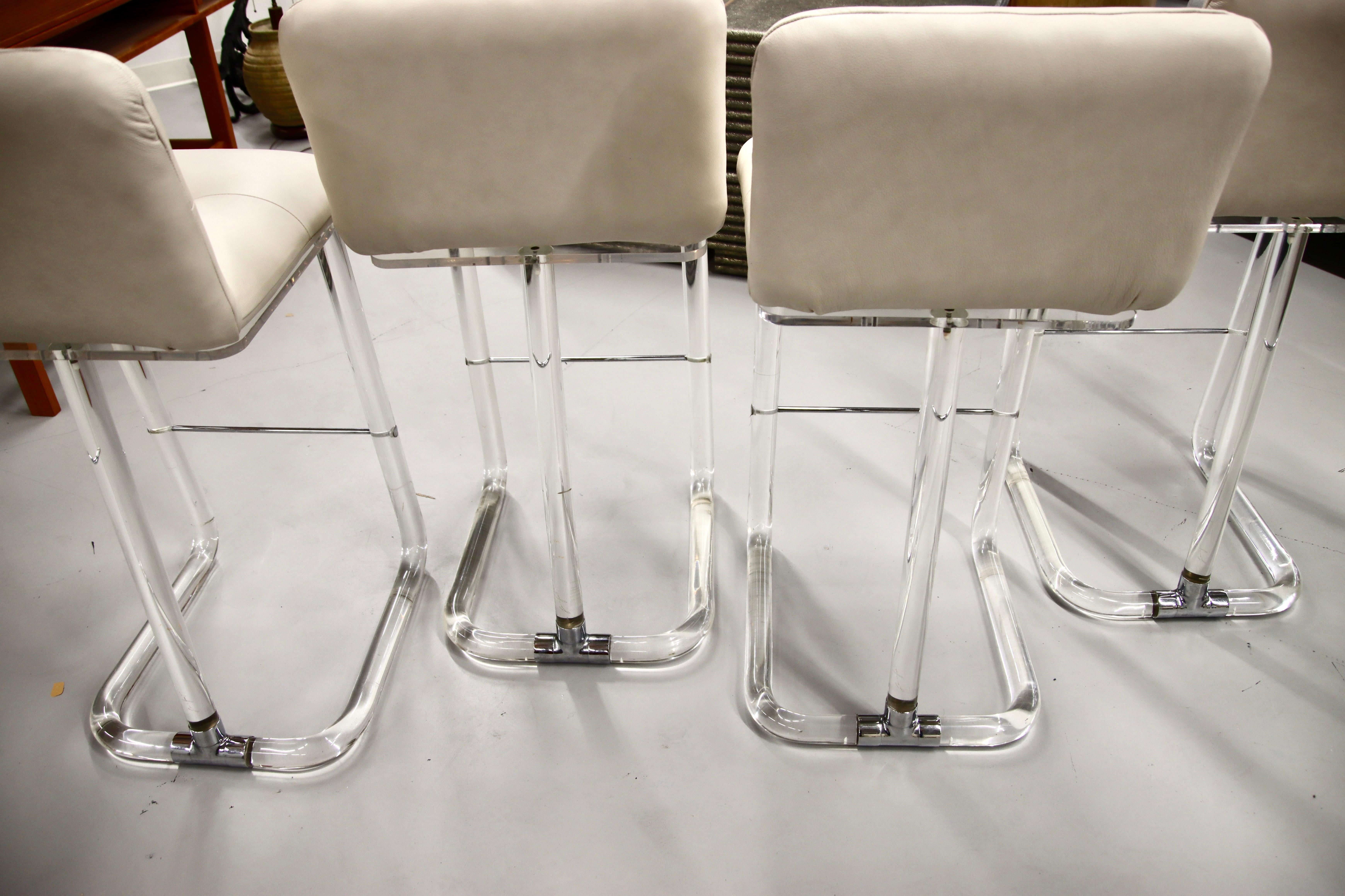 American 4 Lion in Frost Lucite Barstools