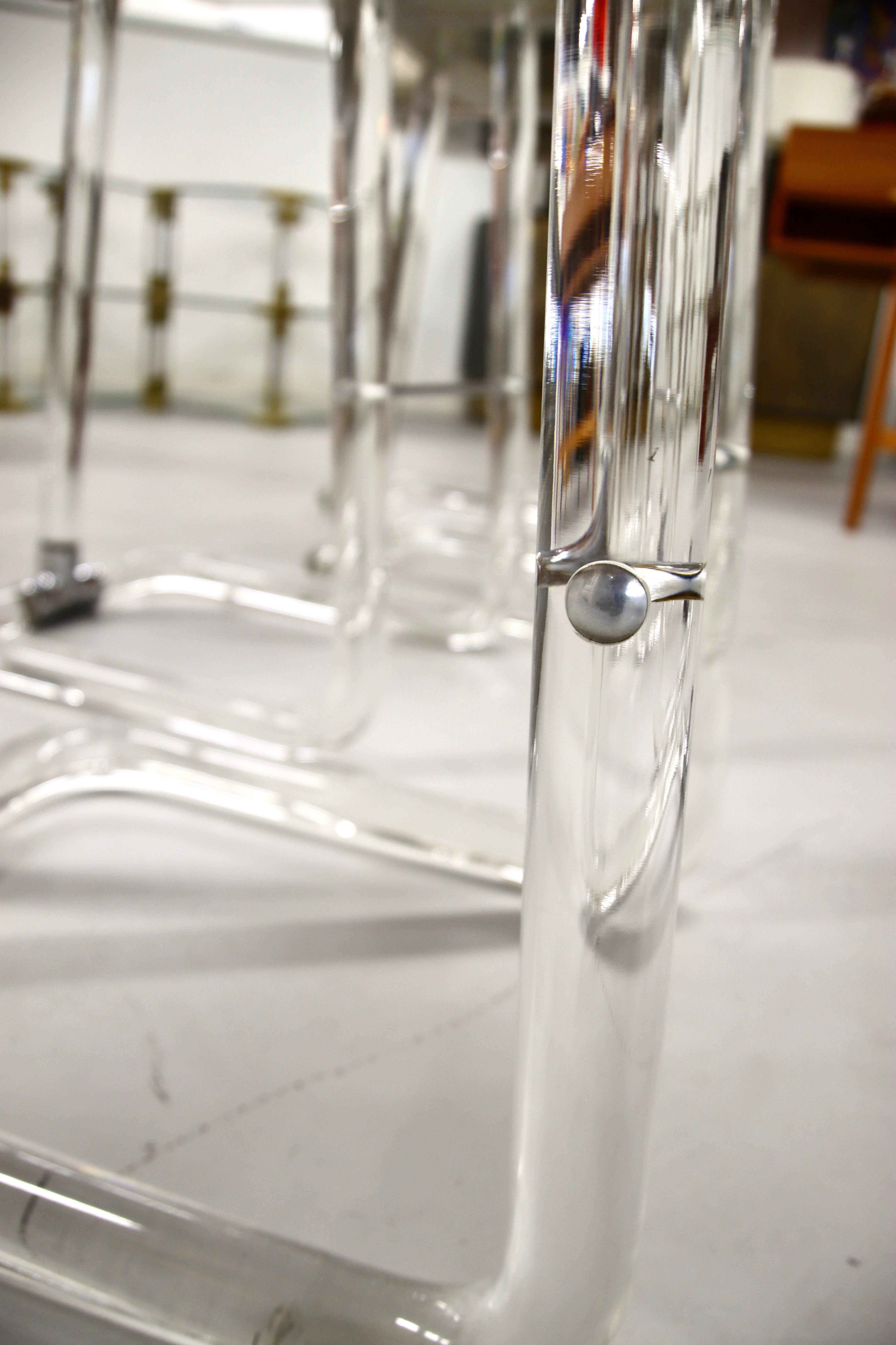 4 Lion in Frost Lucite Barstools 2