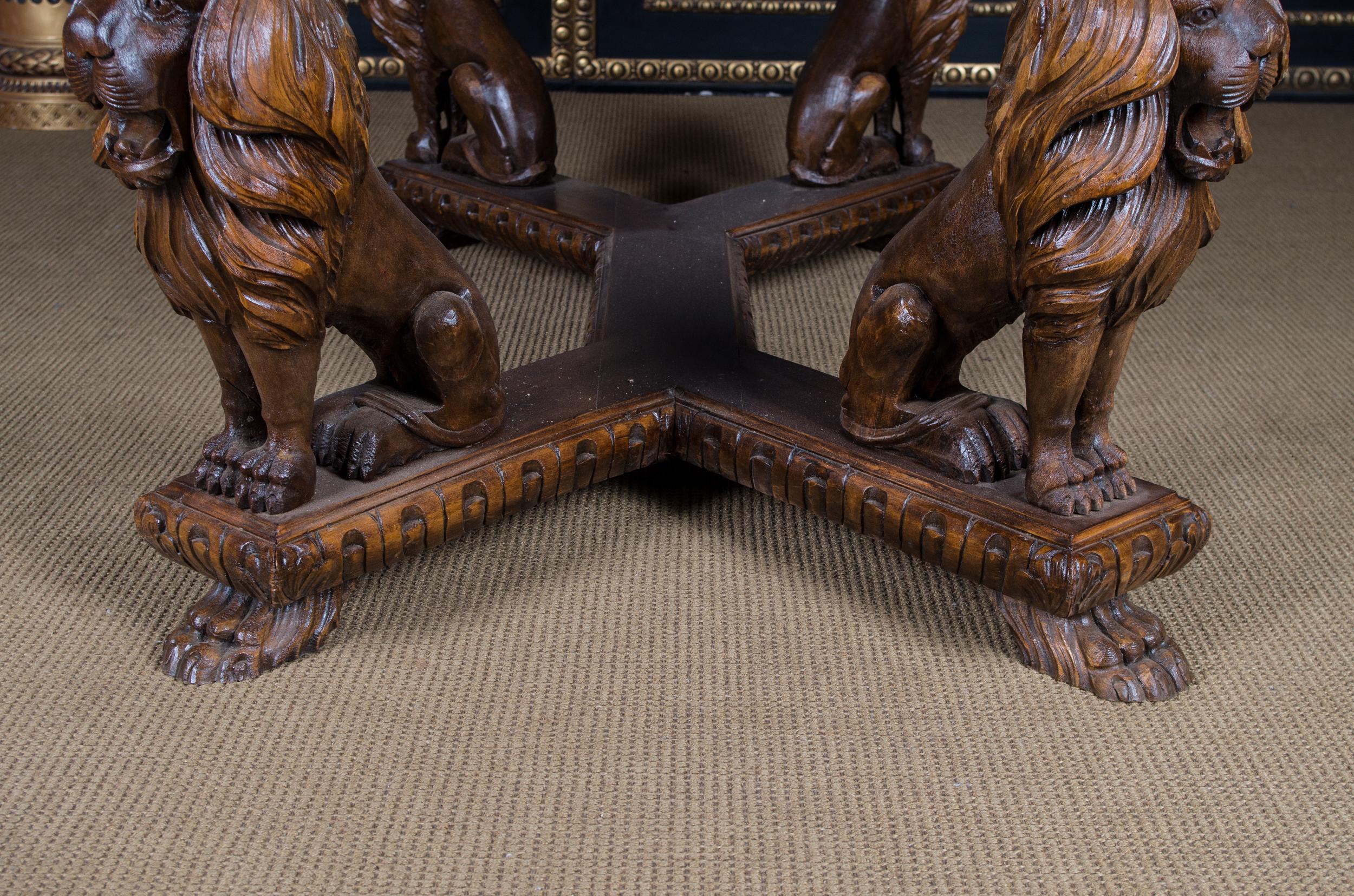 4 Lion's Desk Fully Carved, circa 1920, Empire Style 9