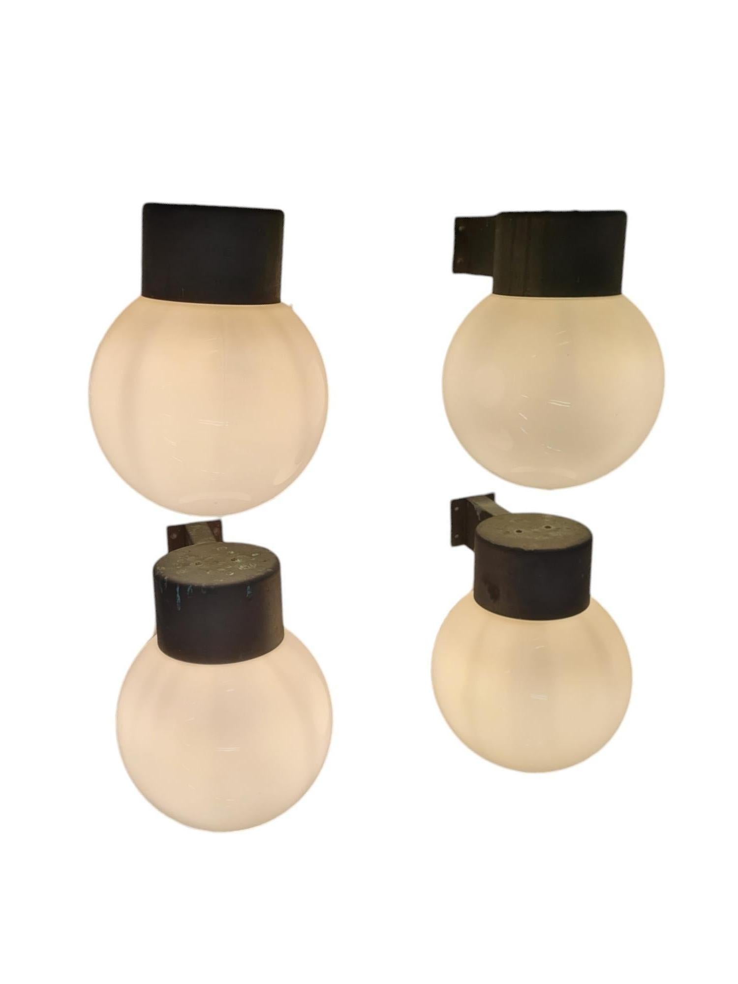 4 Lisa Johansson-Pape Brutalist Outdoor Wall Lights Model 17-037, Orno 1960 10