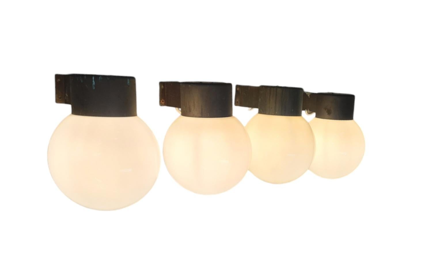 4 Lisa Johansson-Pape Brutalist Outdoor Wall Lights Model 17-037, Orno 1960 In Good Condition In Helsinki, FI