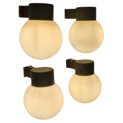 4 Lisa Johansson-Pape Brutalist Outdoor Wall Lights Model 17-037, Orno 1960