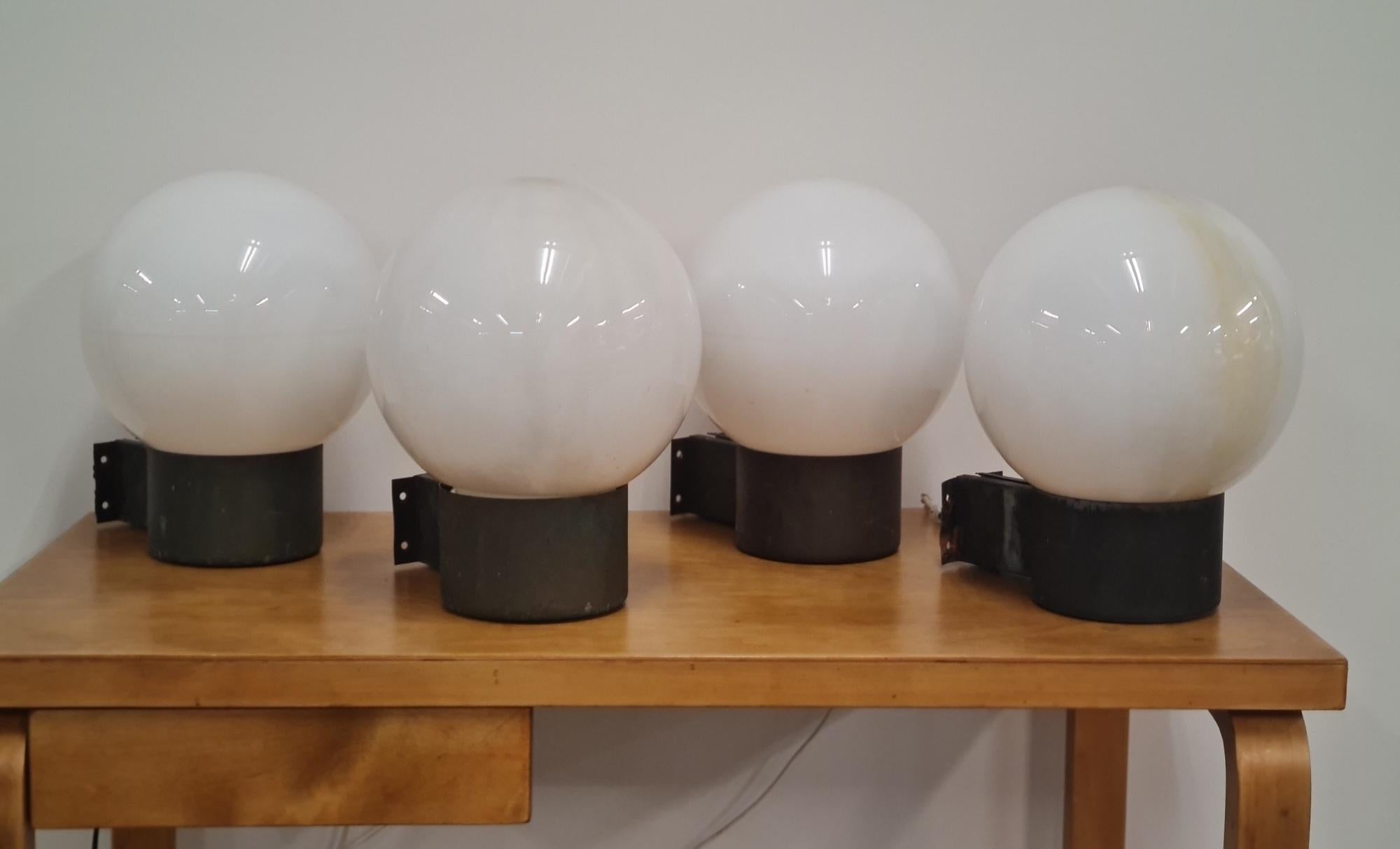 4 Lisa Johansson-Pape Brutalist Outdoor Wall Lights Model 17-037, Orno 1960 For Sale 4