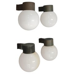 4 Lisa Johansson-Pape Brutalist Outdoor Wall Lights Model 17-037, Orno 1960