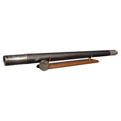 Télescope antique de 4'' de long, anglais, laiton argenté, Dennis of London, victorien