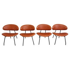 4 Low Lounge Chairs by Rino Vernuccio for RIMA, fully refurbished, Italy 1950s