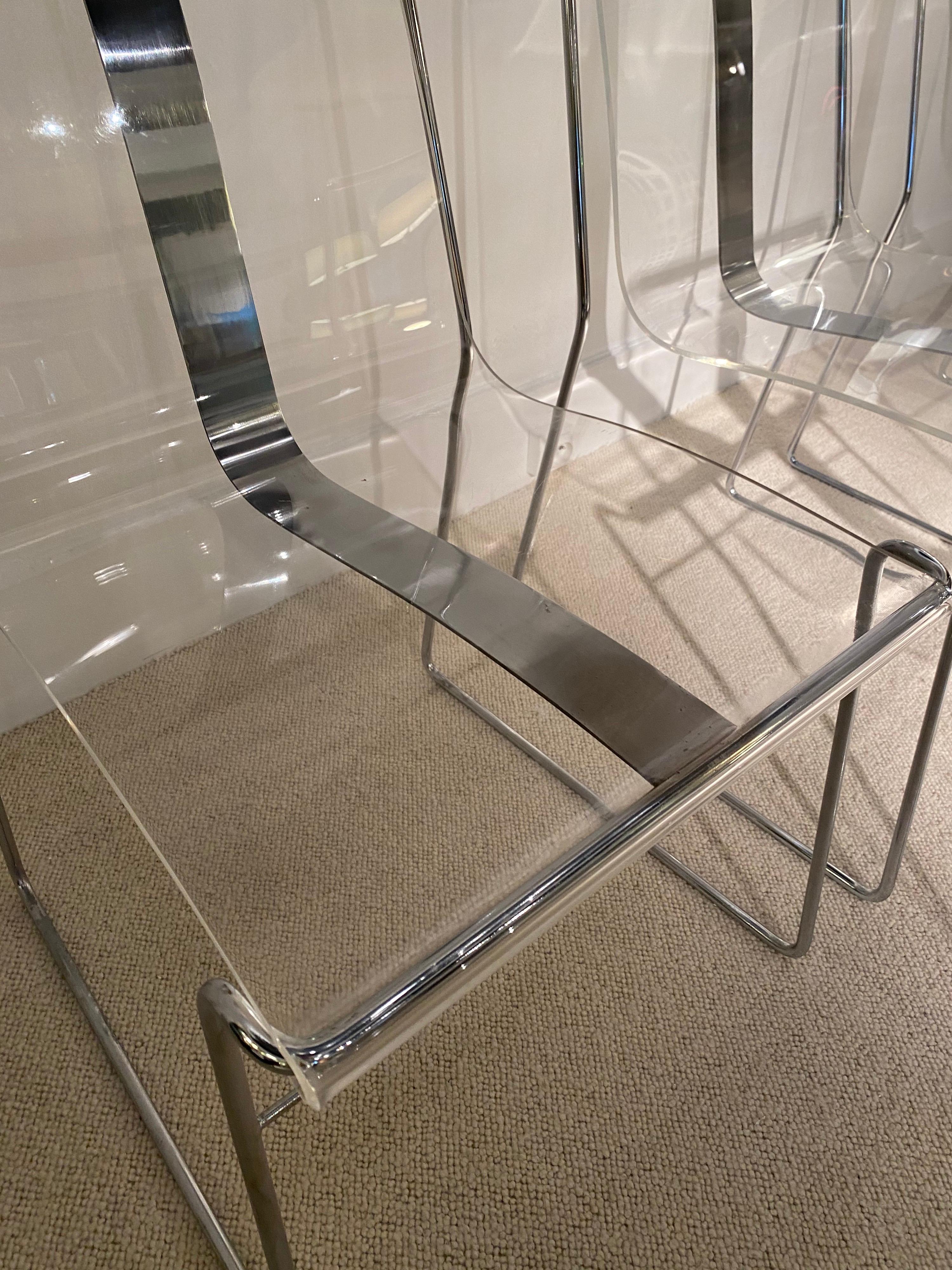 4 Lucite Chairs by Jacques Charpentier 4