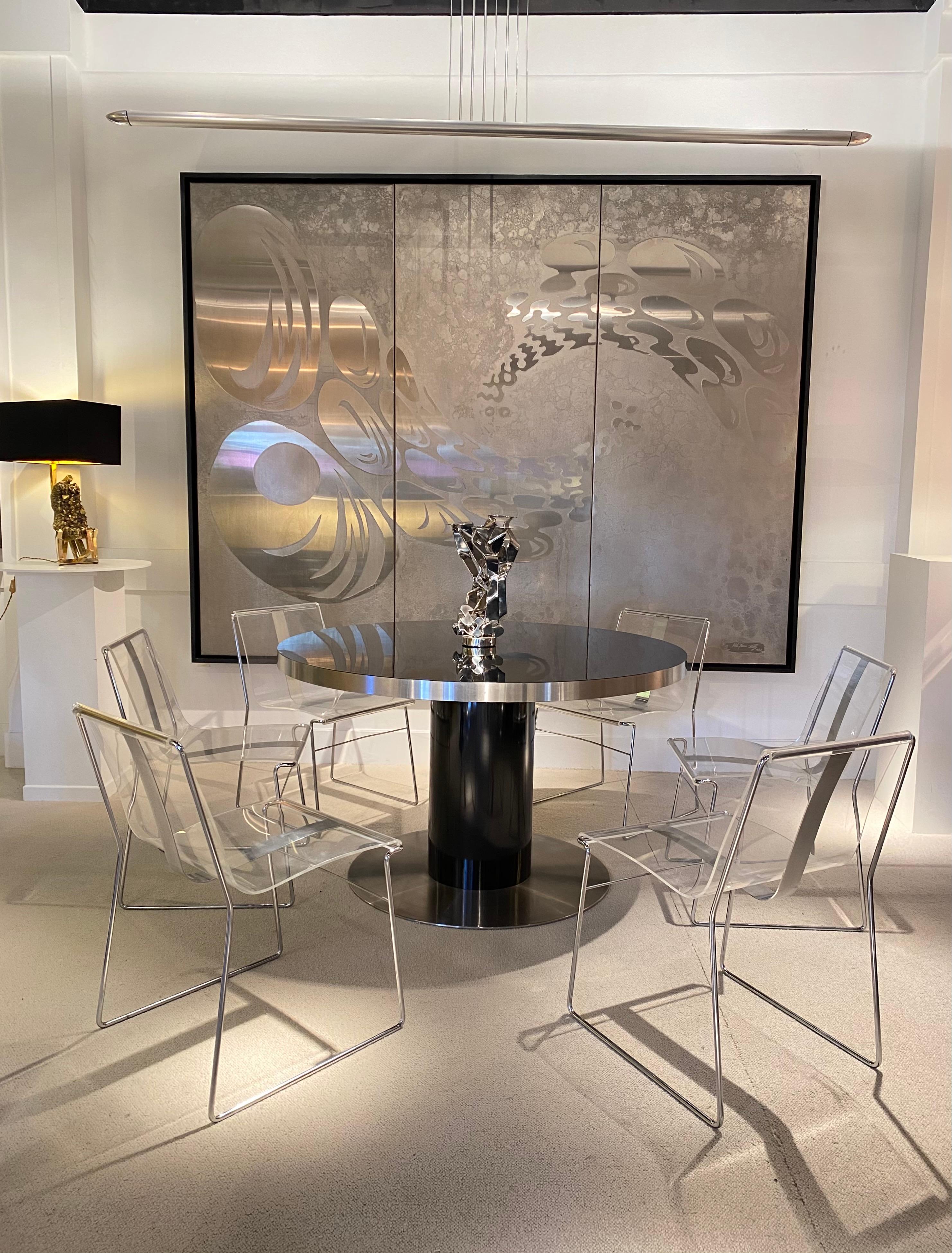 4 Lucite Chairs by Jacques Charpentier 5