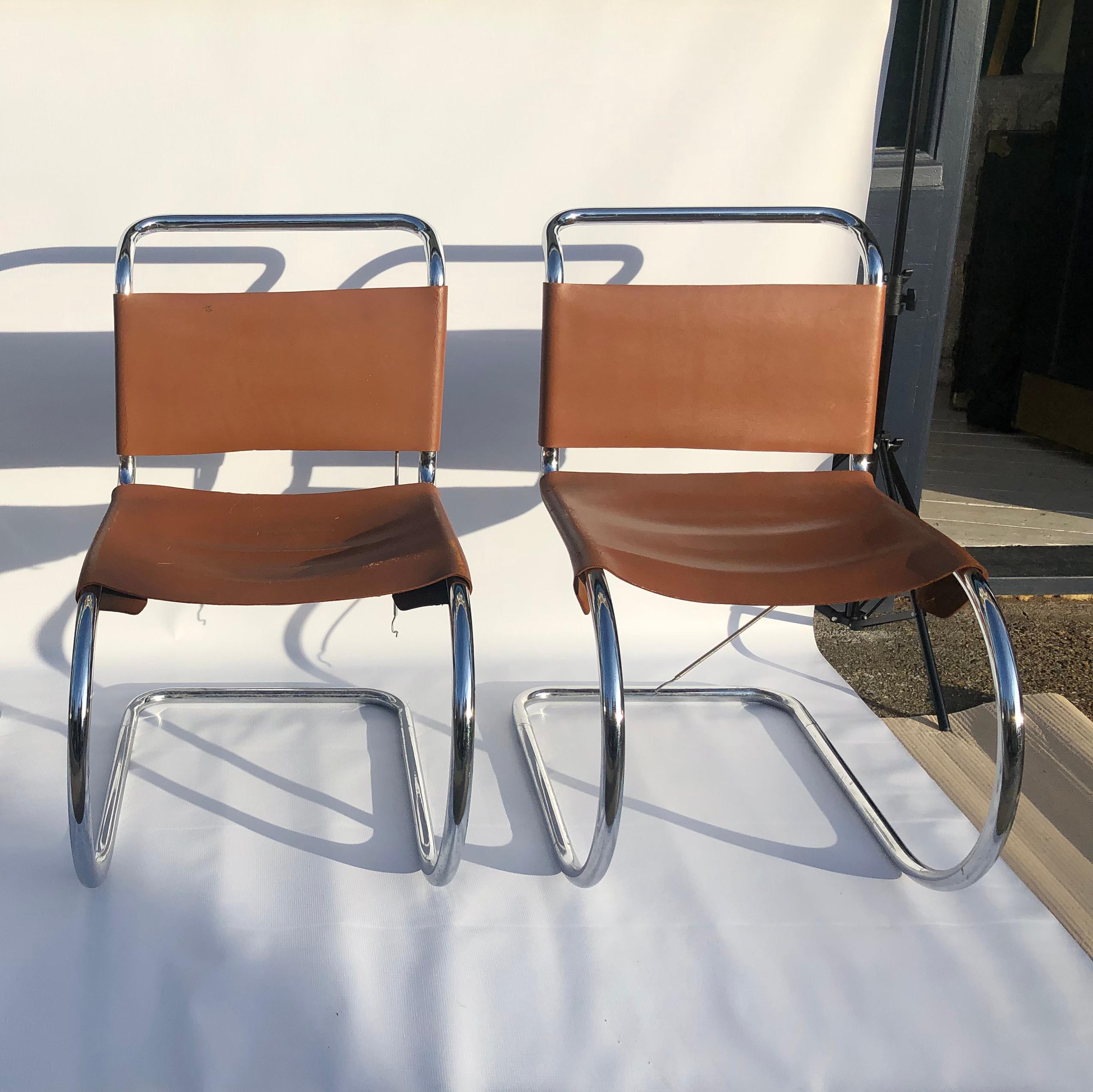 4 Ludwig Mies van der Rohe Mr10 Dining Chairs 1960s Knoll International  For Sale 2