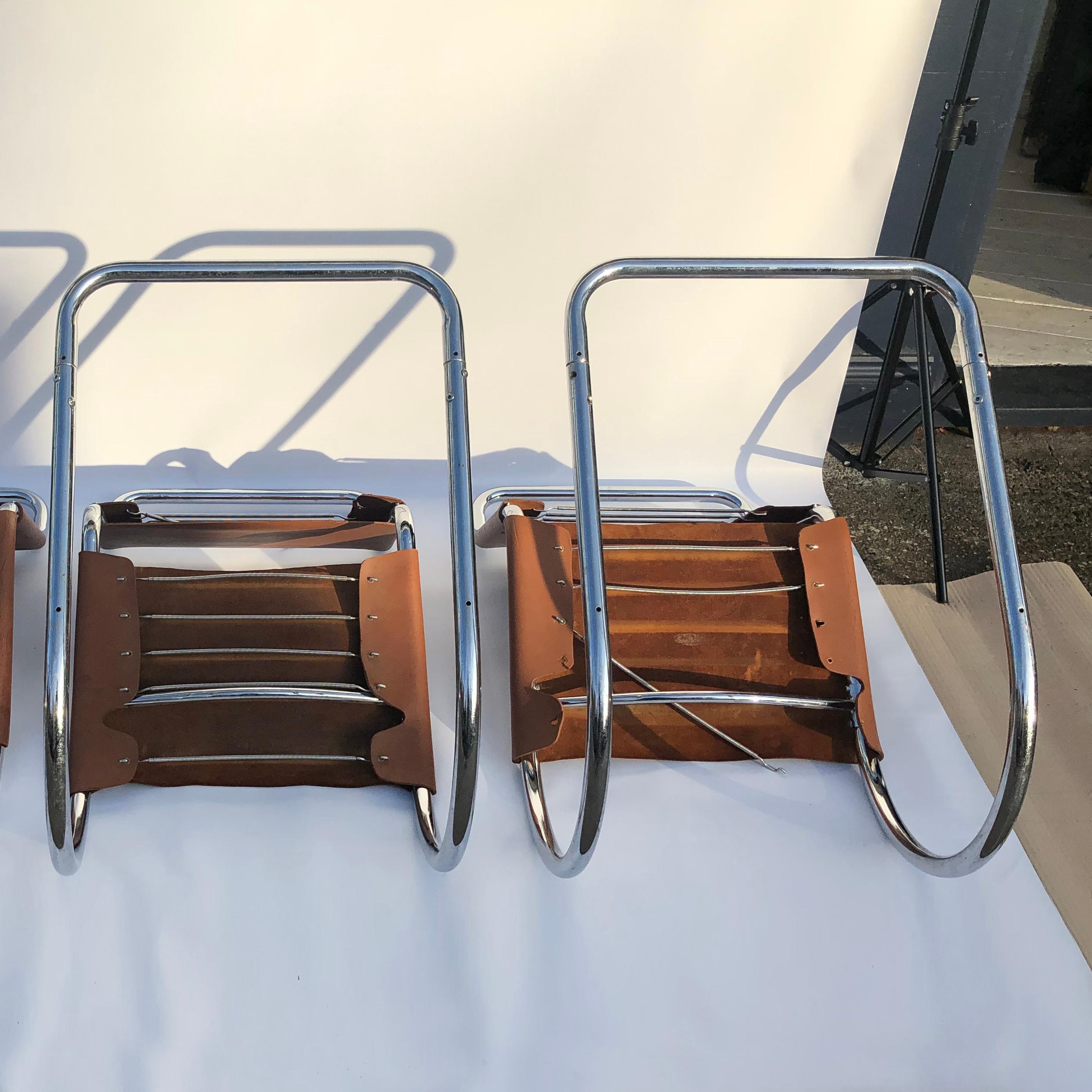 4 Ludwig Mies van der Rohe Mr10 Dining Chairs 1960s Knoll International  For Sale 7