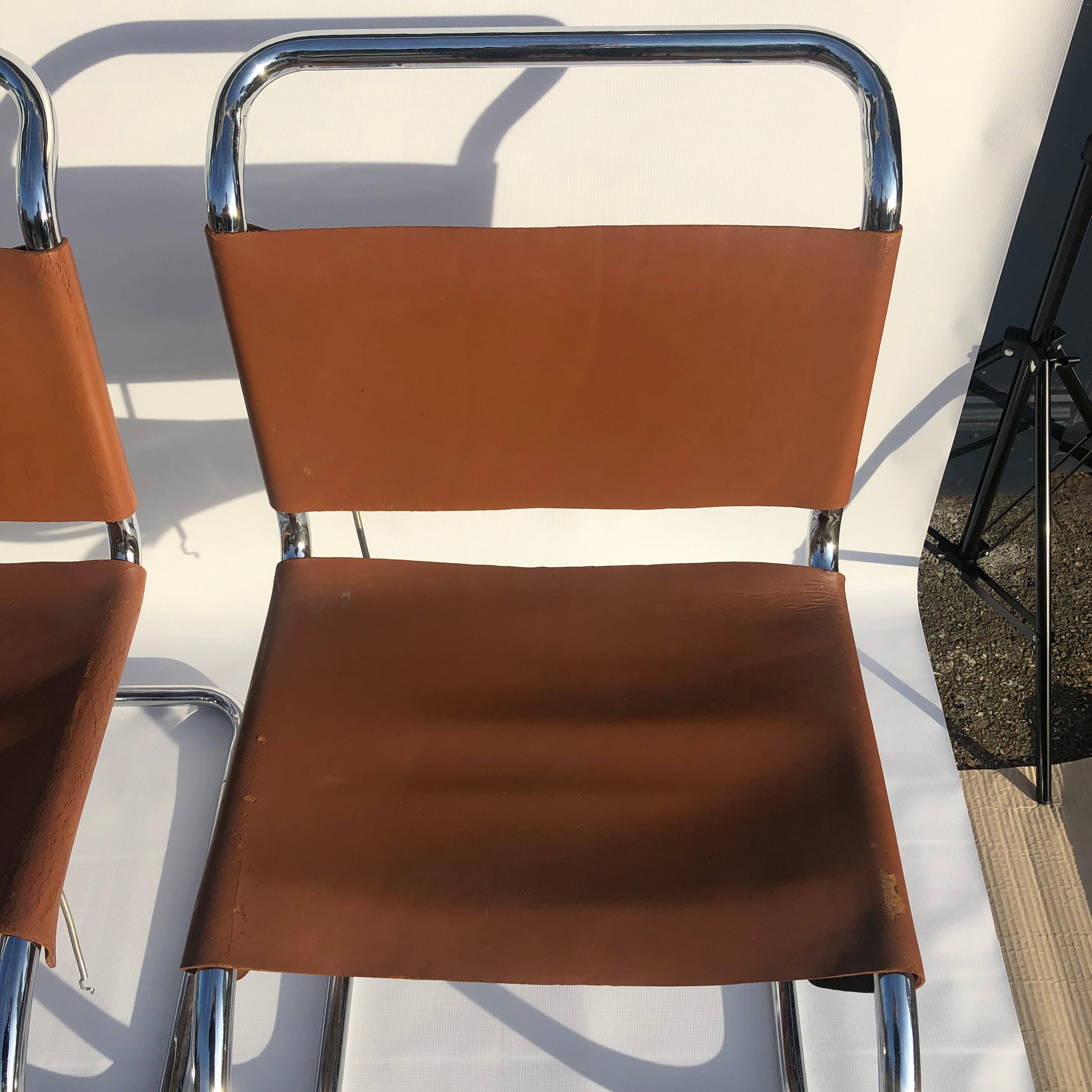 Acier 4 chaises de salle à manger Mr10 Ludwig Mies van der Rohe des années 1960 Knoll International  en vente