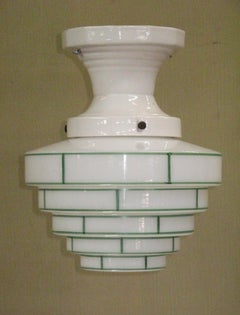 4 Macbeth Evans Monax Globes on 4 Matching Porcelain Fitters. Vintage Lights