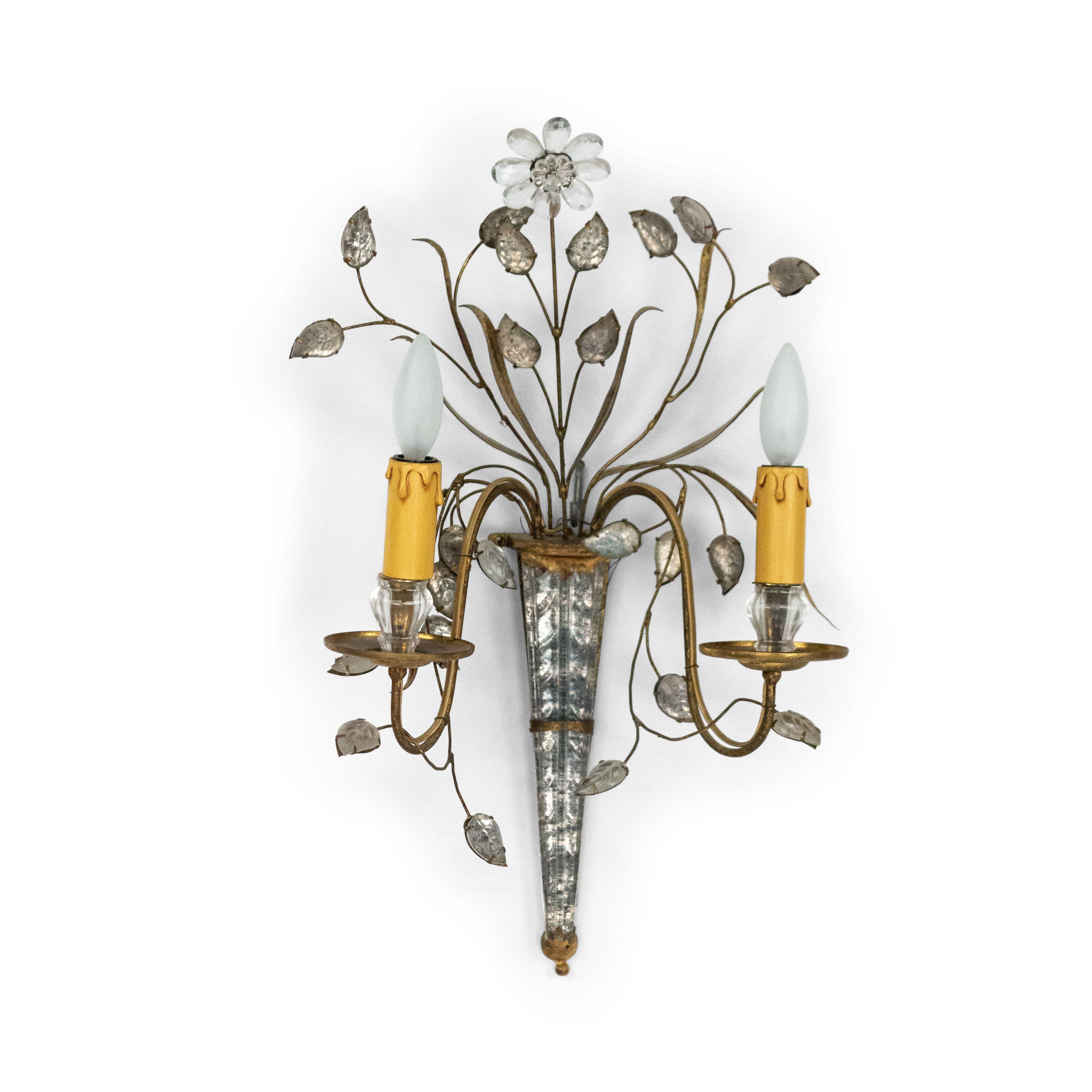 4 Maison Bagues French Mid-Century Gilt Branch Wall Sconces In Good Condition For Sale In New York, NY