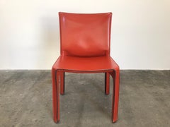 4 Mario Bellini CAB 412 Chairs in Cognac (Russian Red) Leather for Cassina