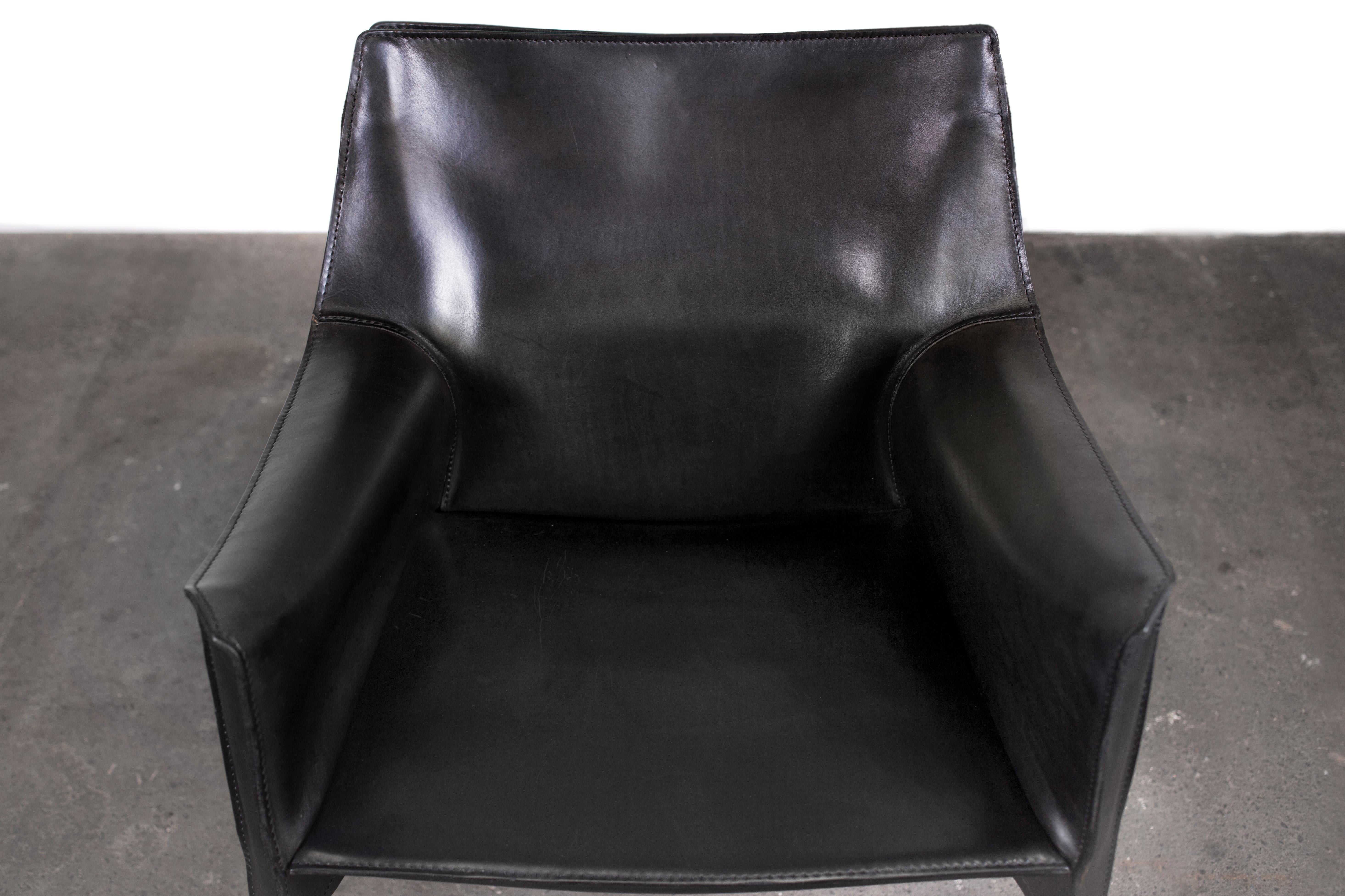 4 Mario Bellini CAB 413 Armchairs in Vintage Black Leather for Cassina 11