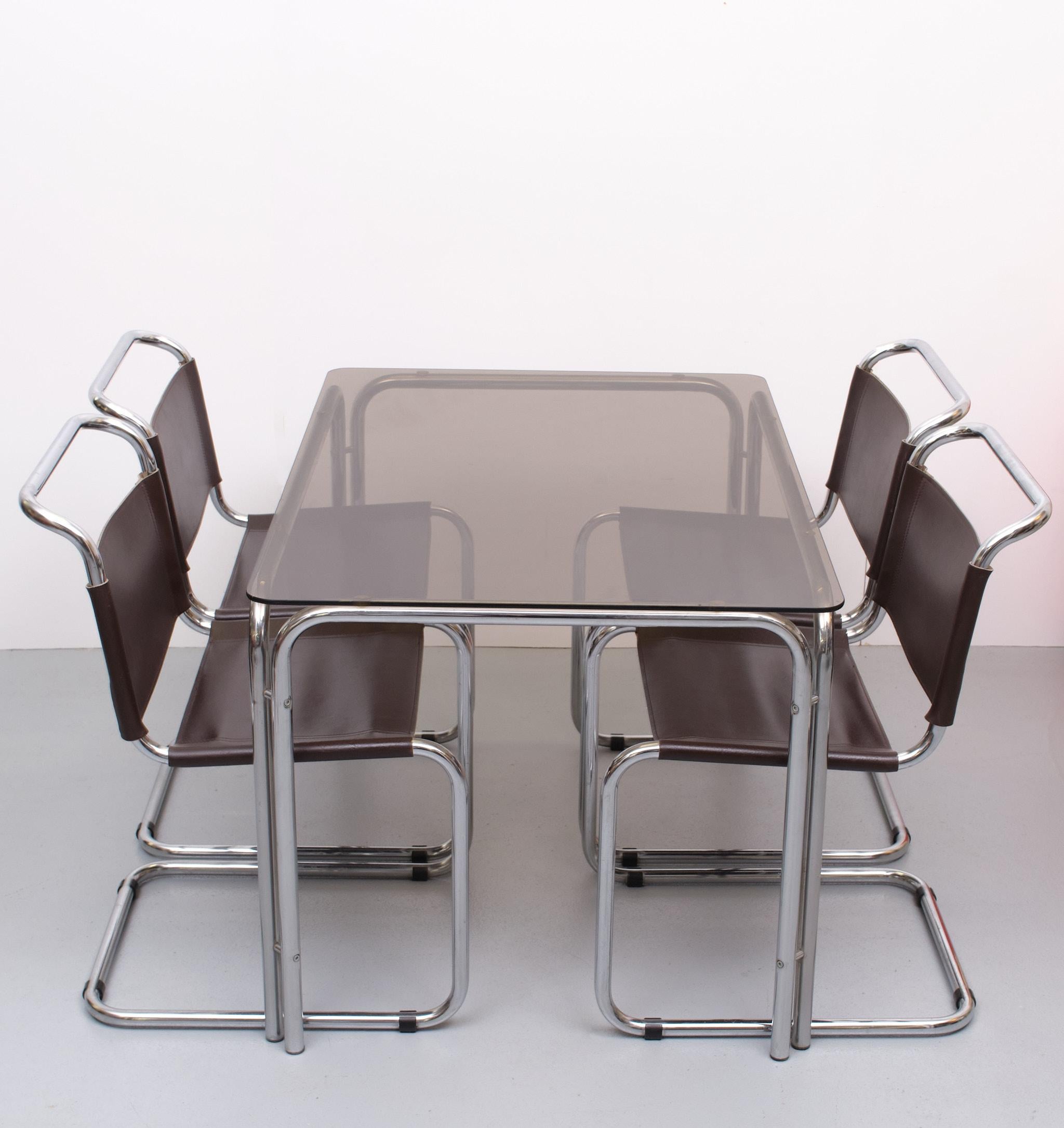 4 Mart Stam S33 Cantilever Dining Chairs, 1970s 4