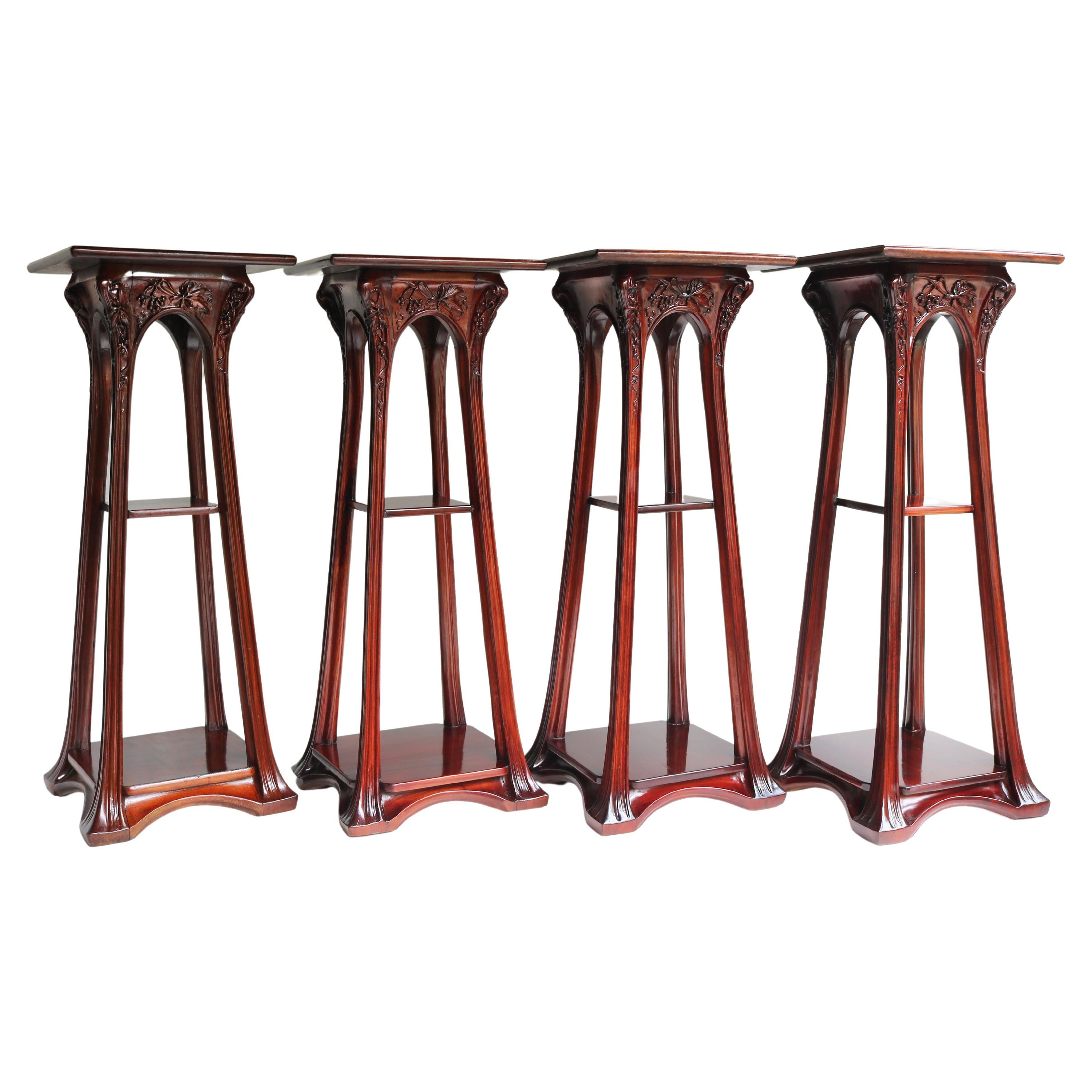 4 piedistalli in stile Art Nouveau di Louis Majorelle Antiques 1907