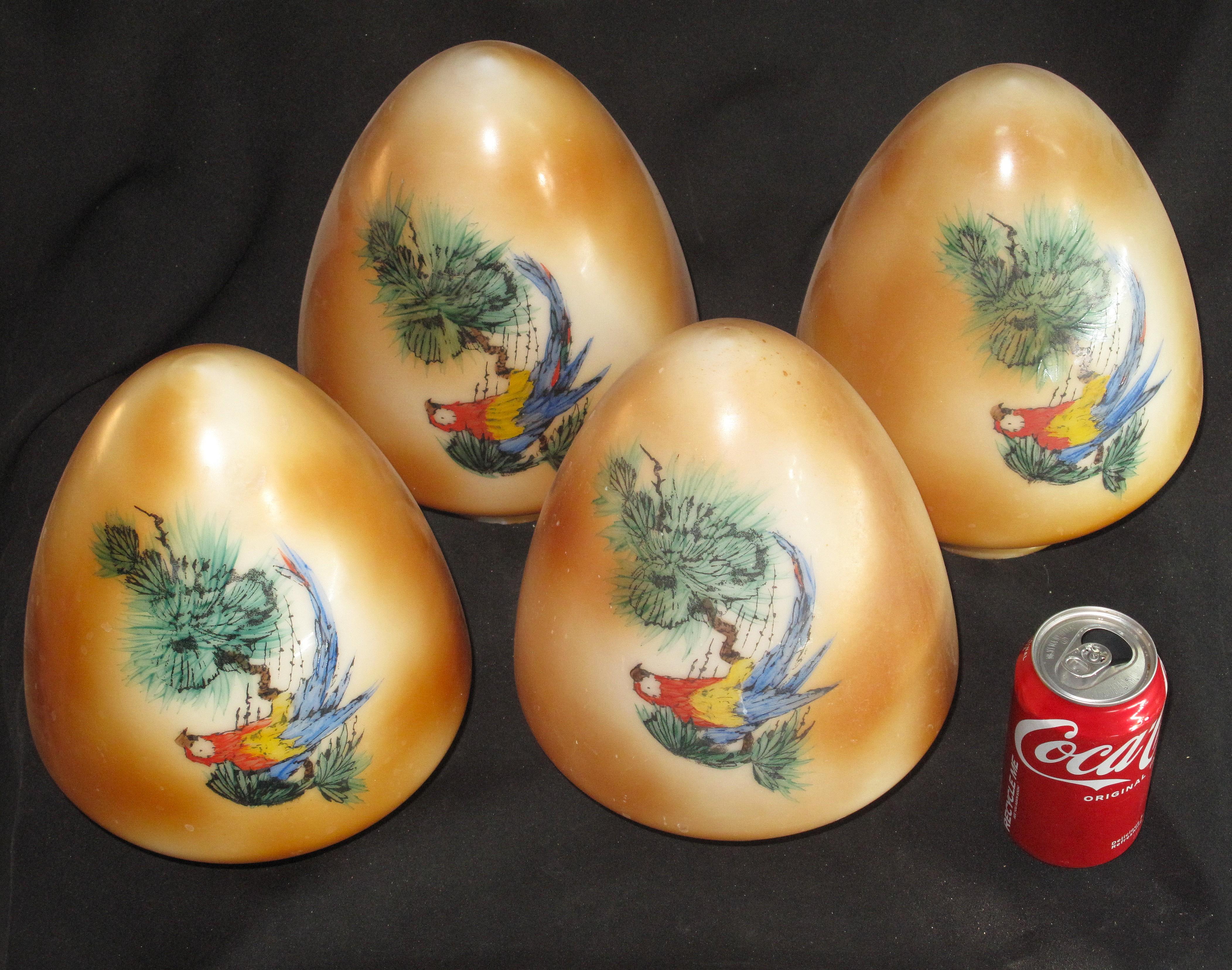 4 Matching Vintage Parrot Globes For Sale 3